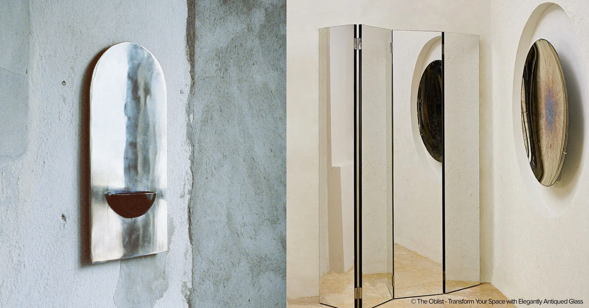 Elegantly Antiqued Glass in Modern Interior