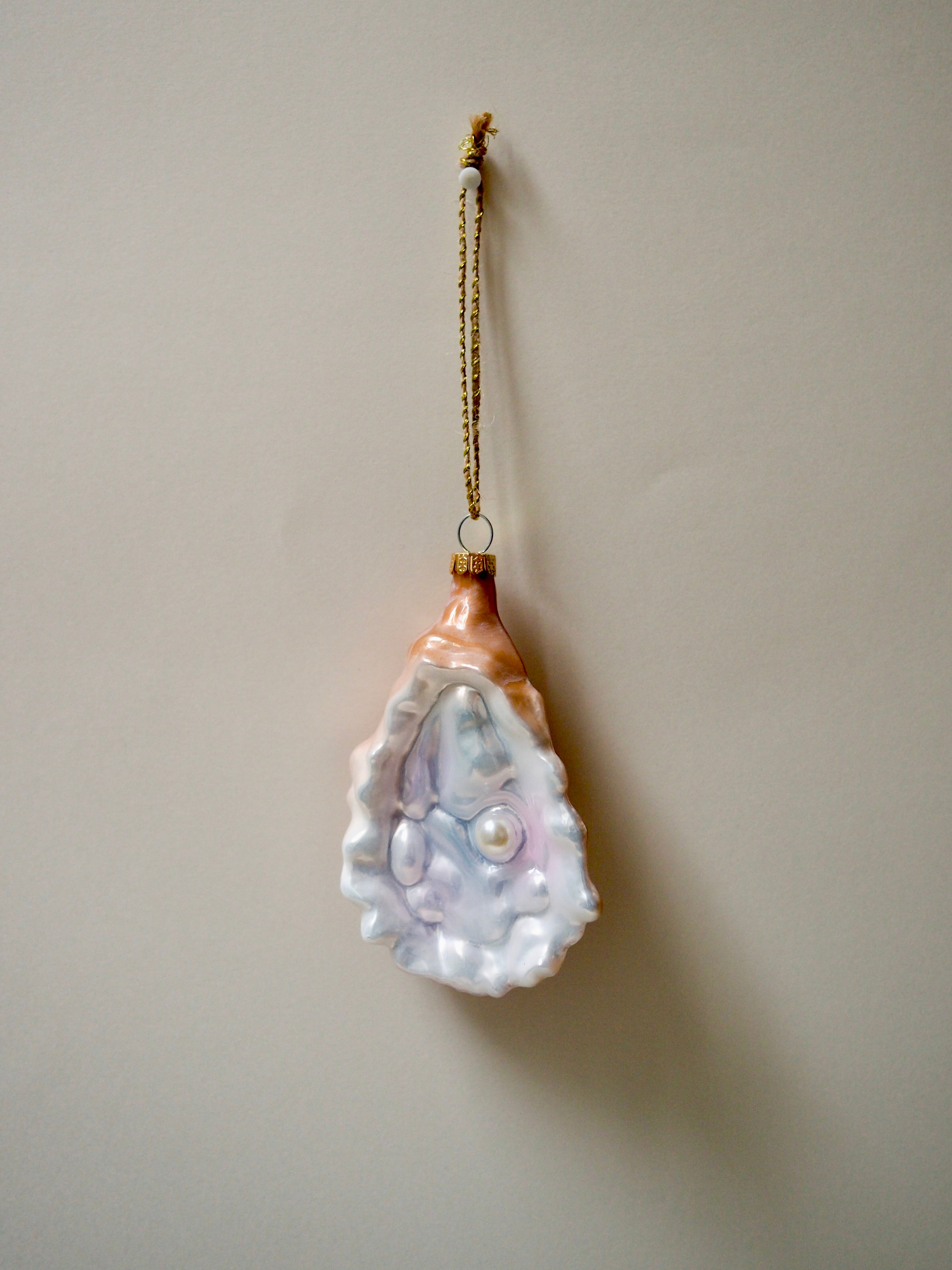 Pink Oyster Holiday Ornament