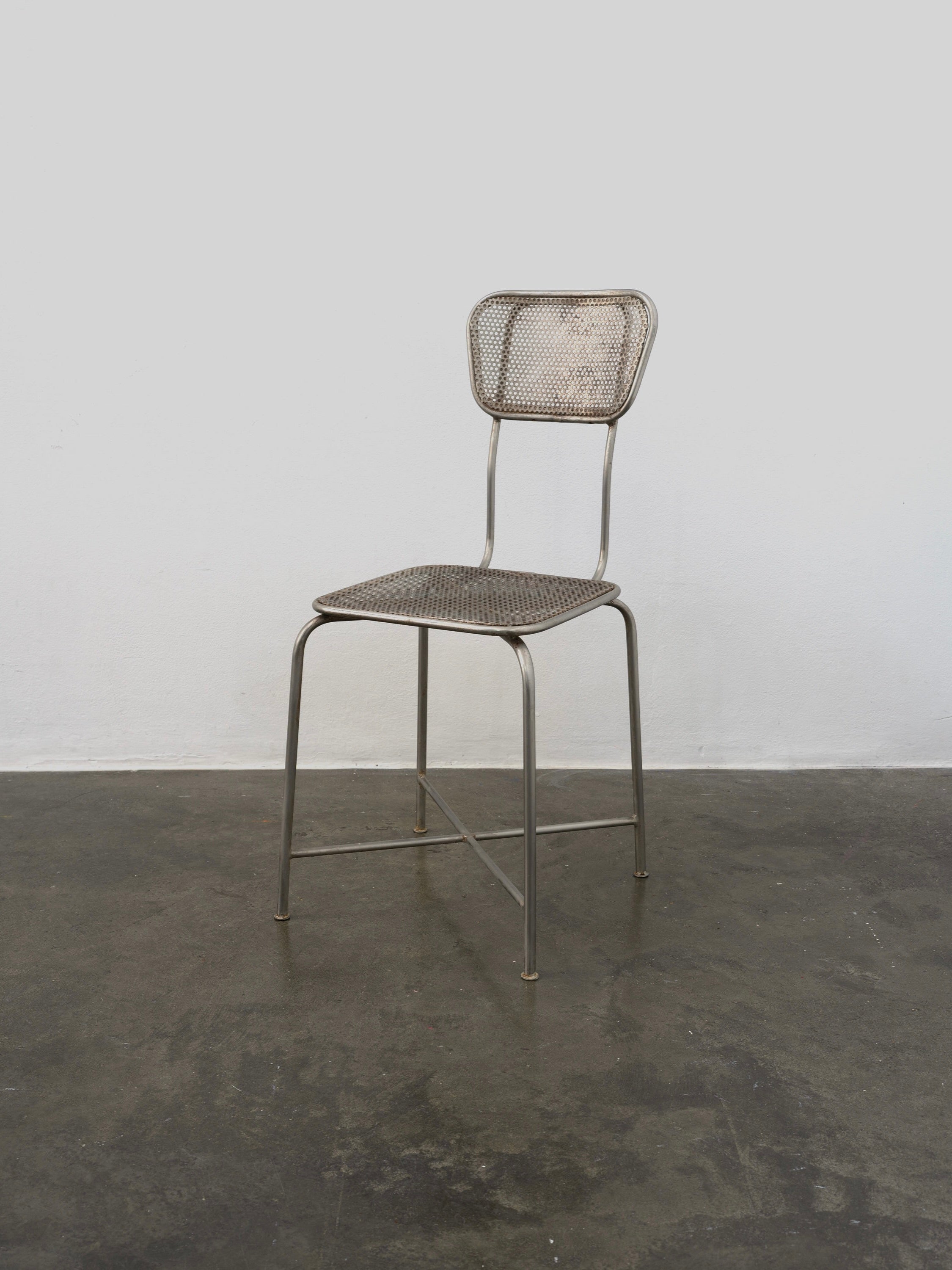 Vintage Perforated Metal Chairs 50s