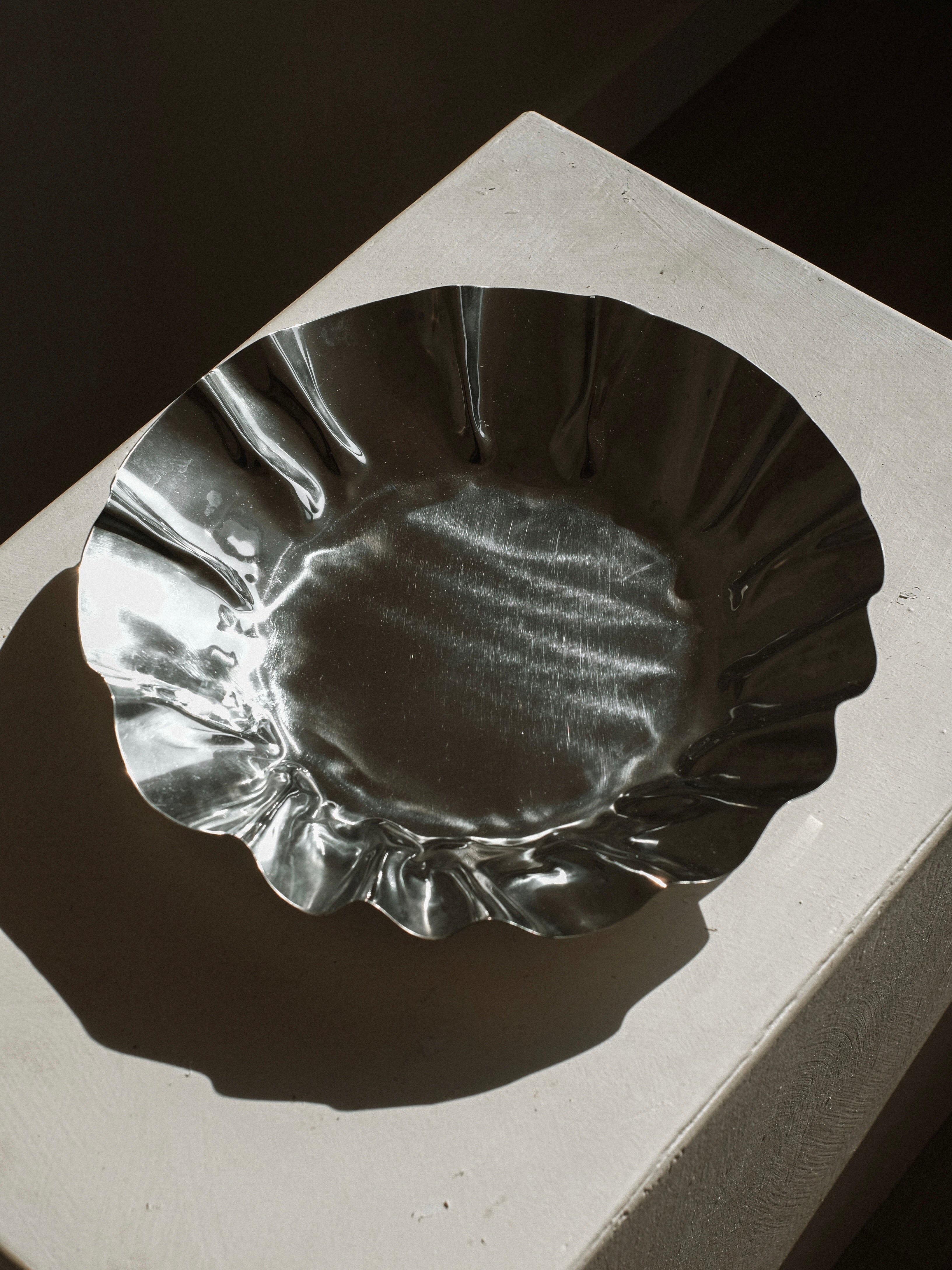 Large Folded Chrome Bowl