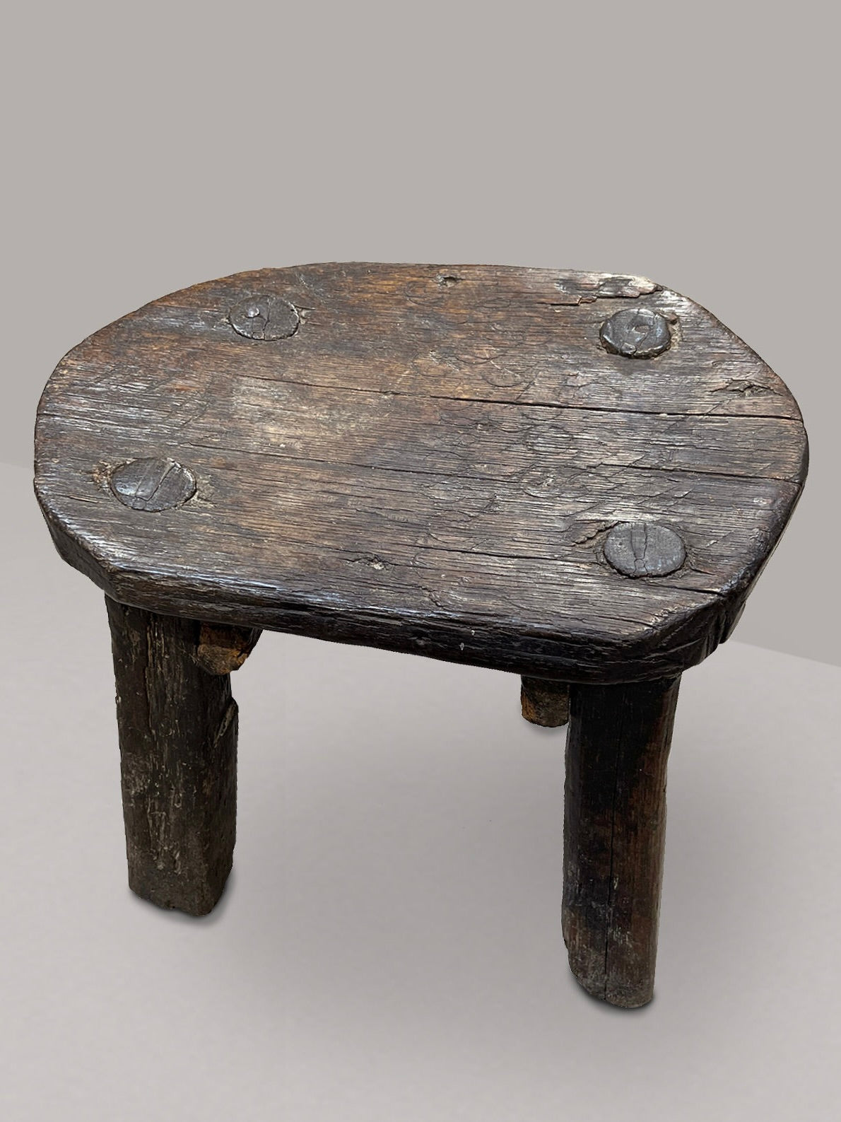 Small 17th/18th Century Primitive Oak Stool