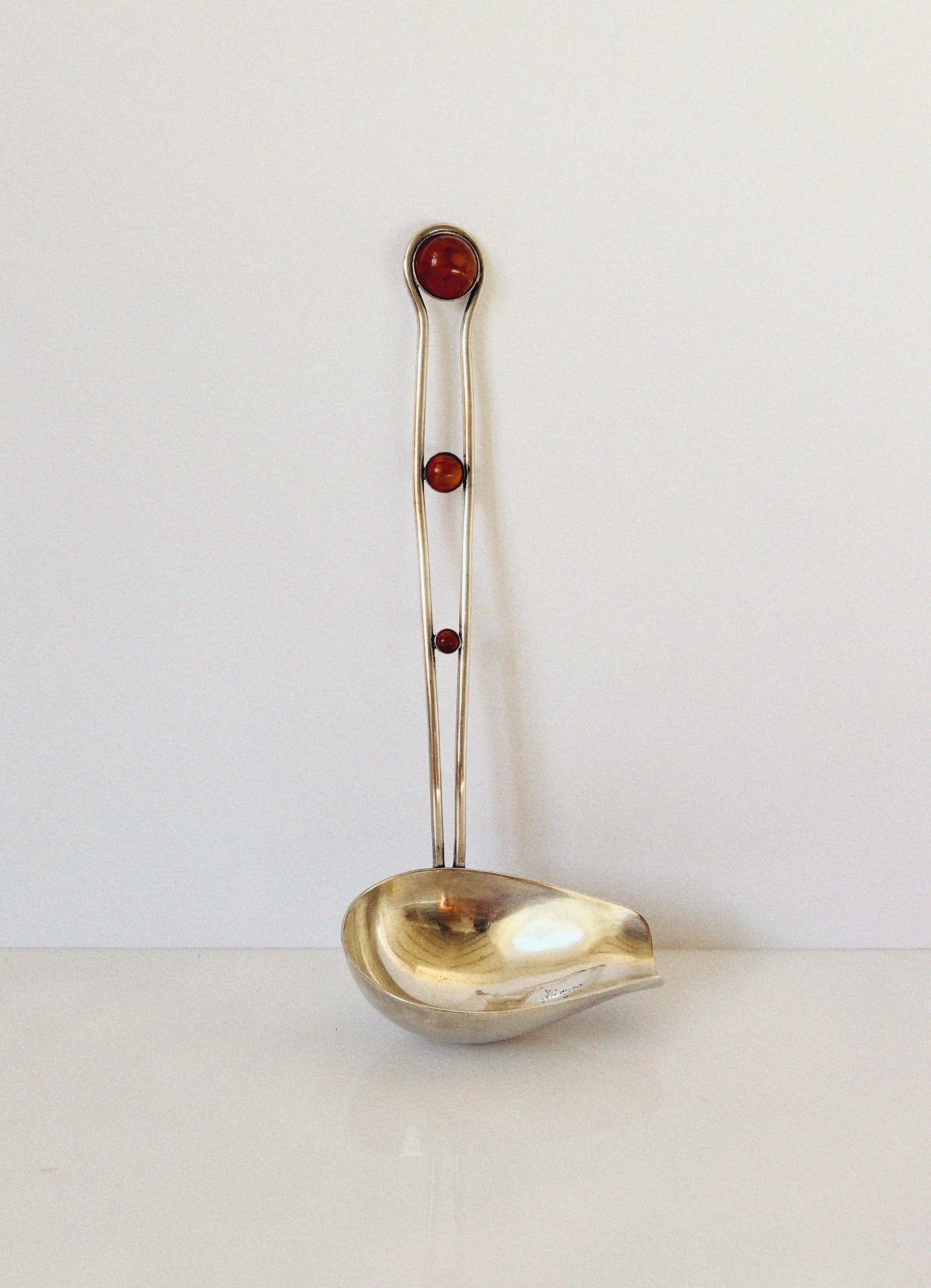 Silver Plated & Amber Insert Serving Ladle