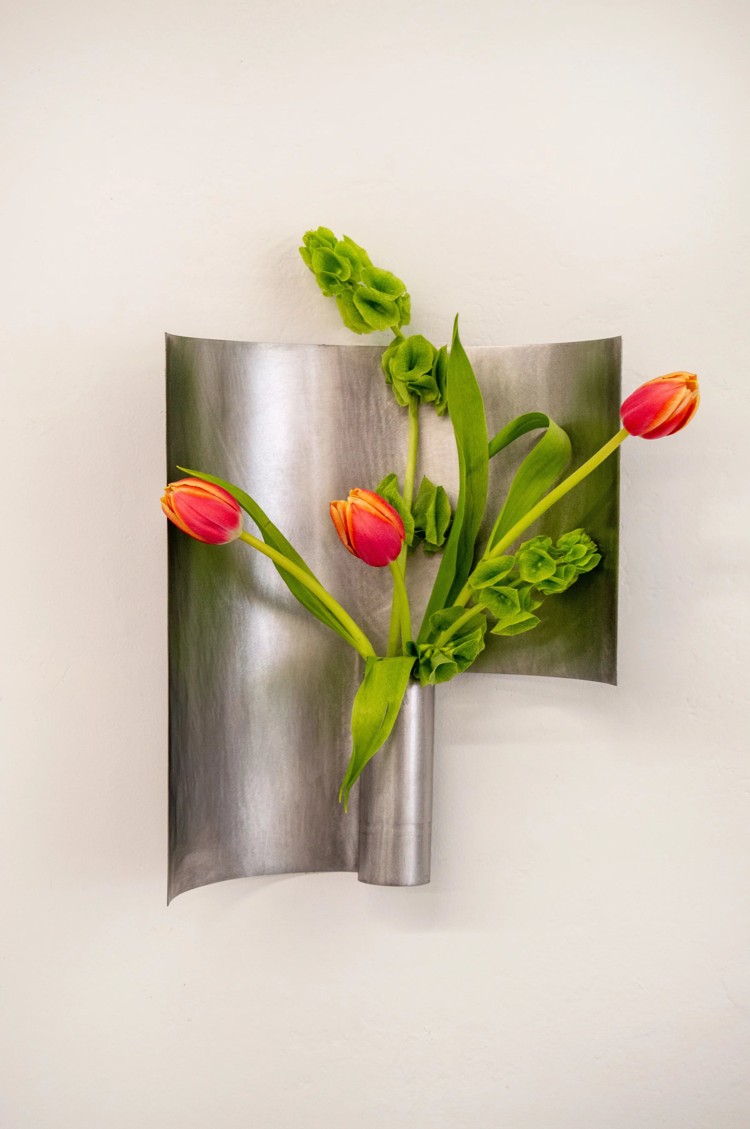 Curved Steel Wall-Mounted Vase