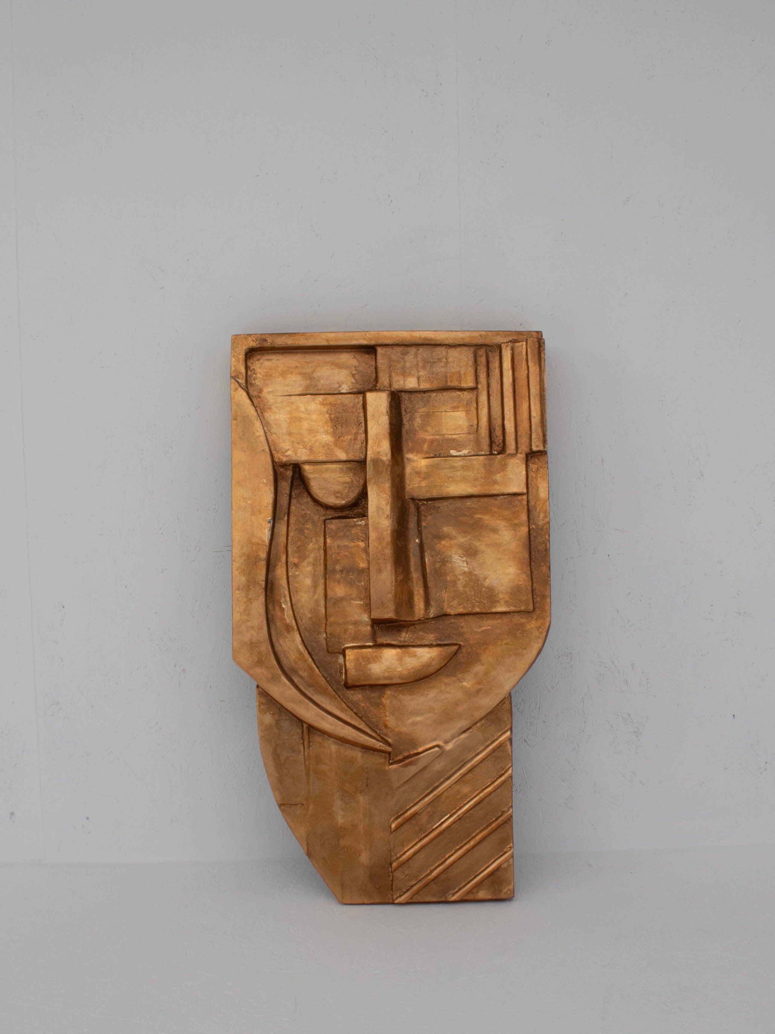 Cubist Wall Sculpture in Plaster
