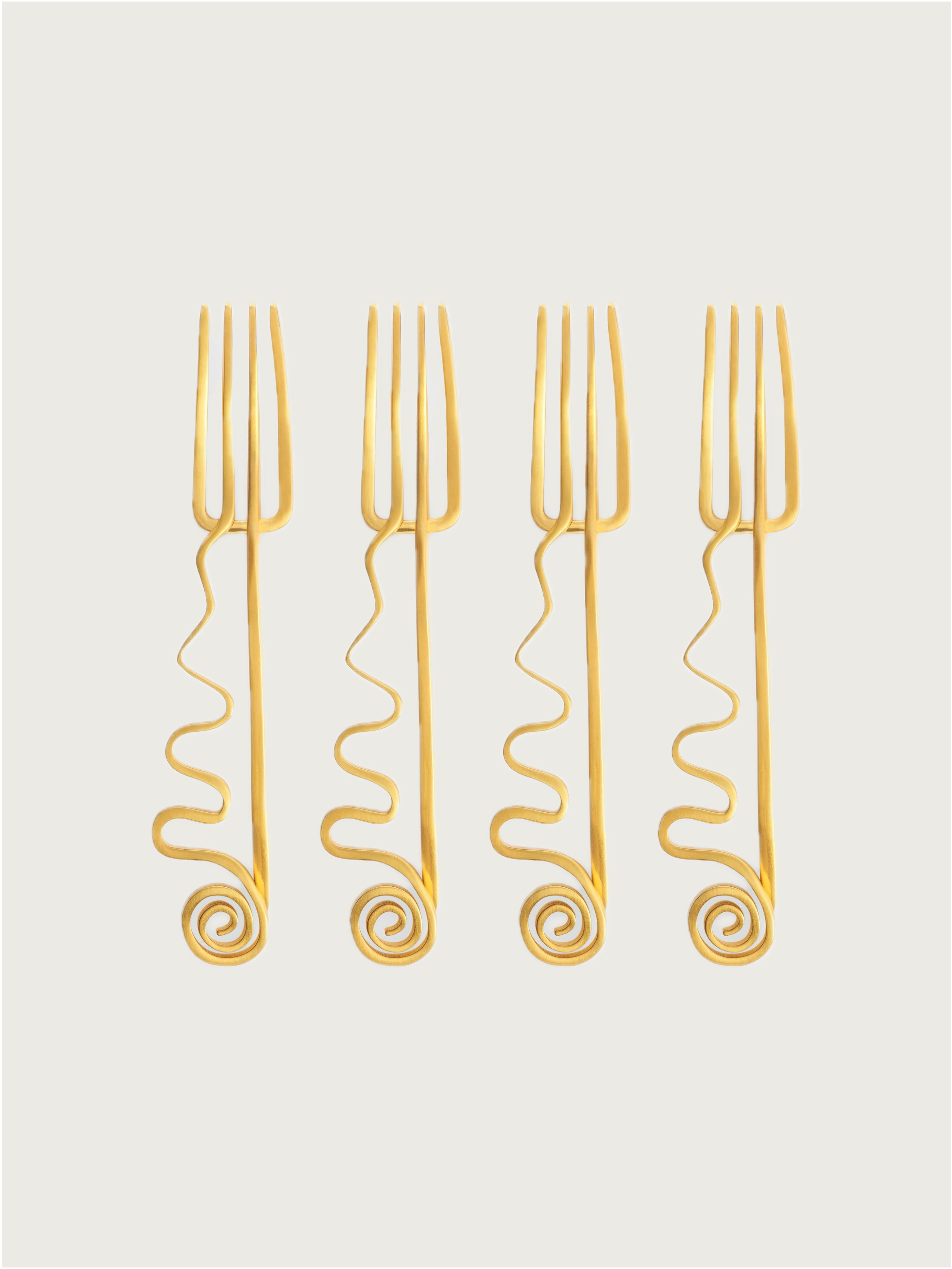 Set of 4 Spirale Cocktail Forks