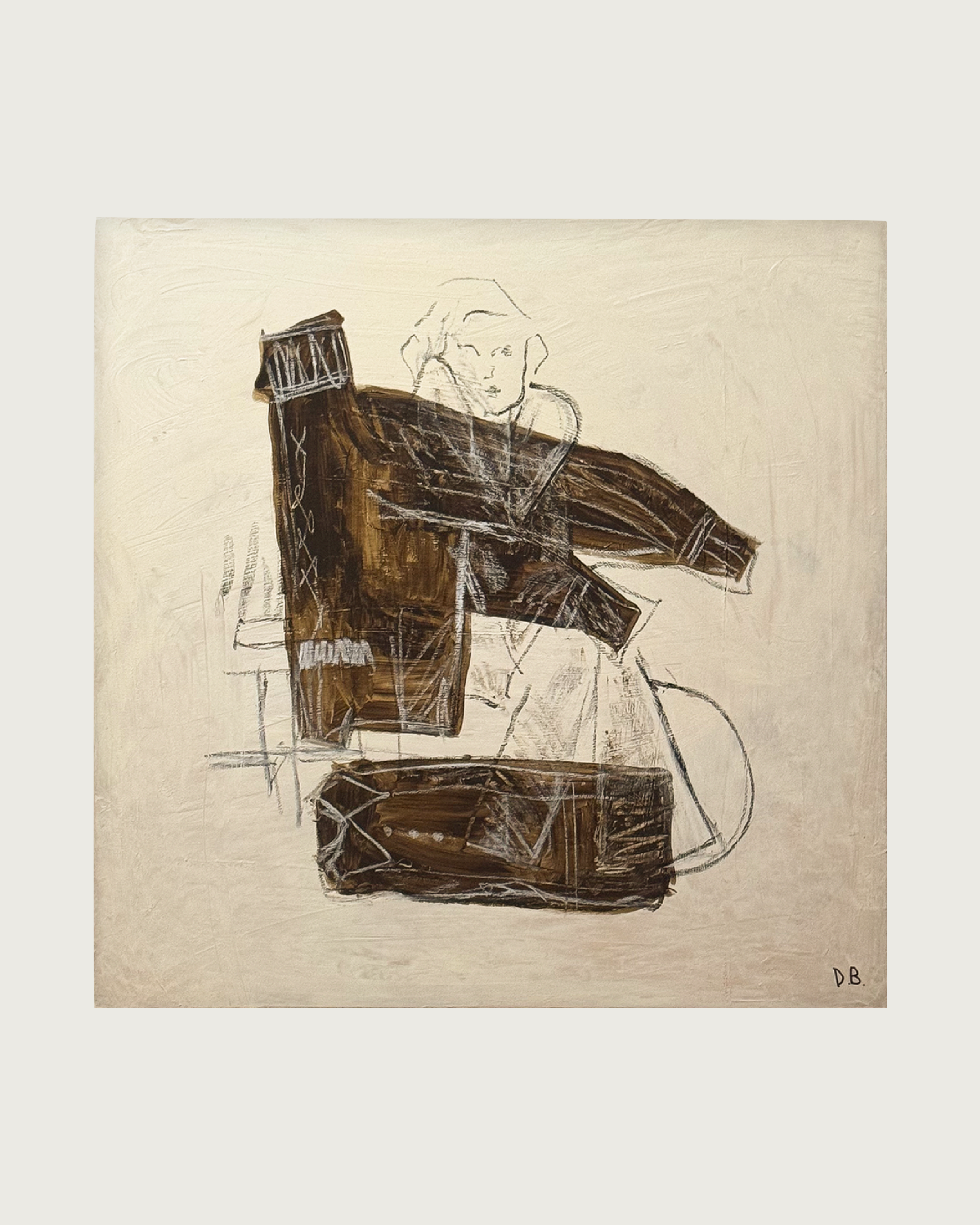 The quiet pile painting by Dovile Bernotaite | The Oblist — contemporary brown tones