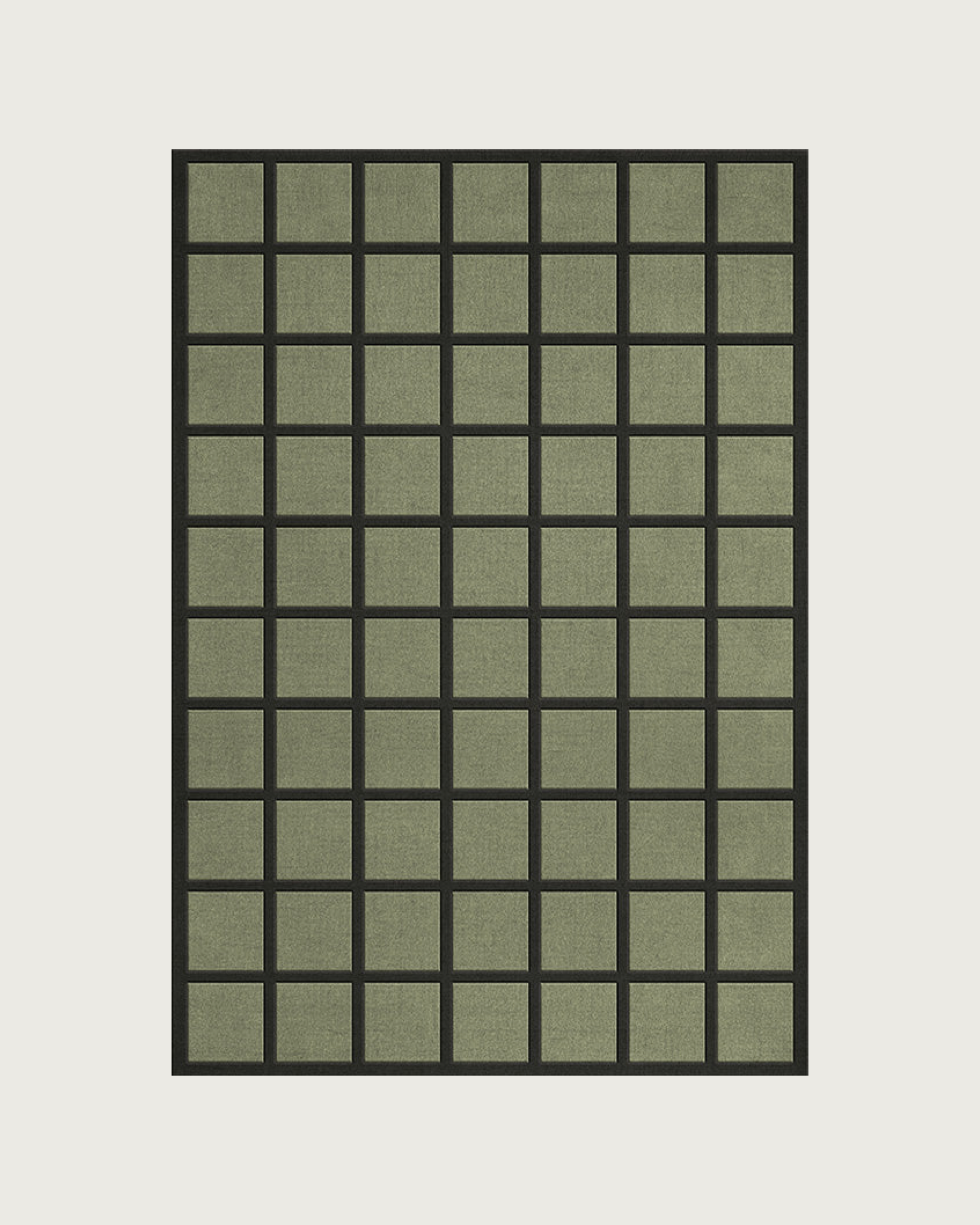 Tapis en laine fait main 'Avenue', à carreaux olive