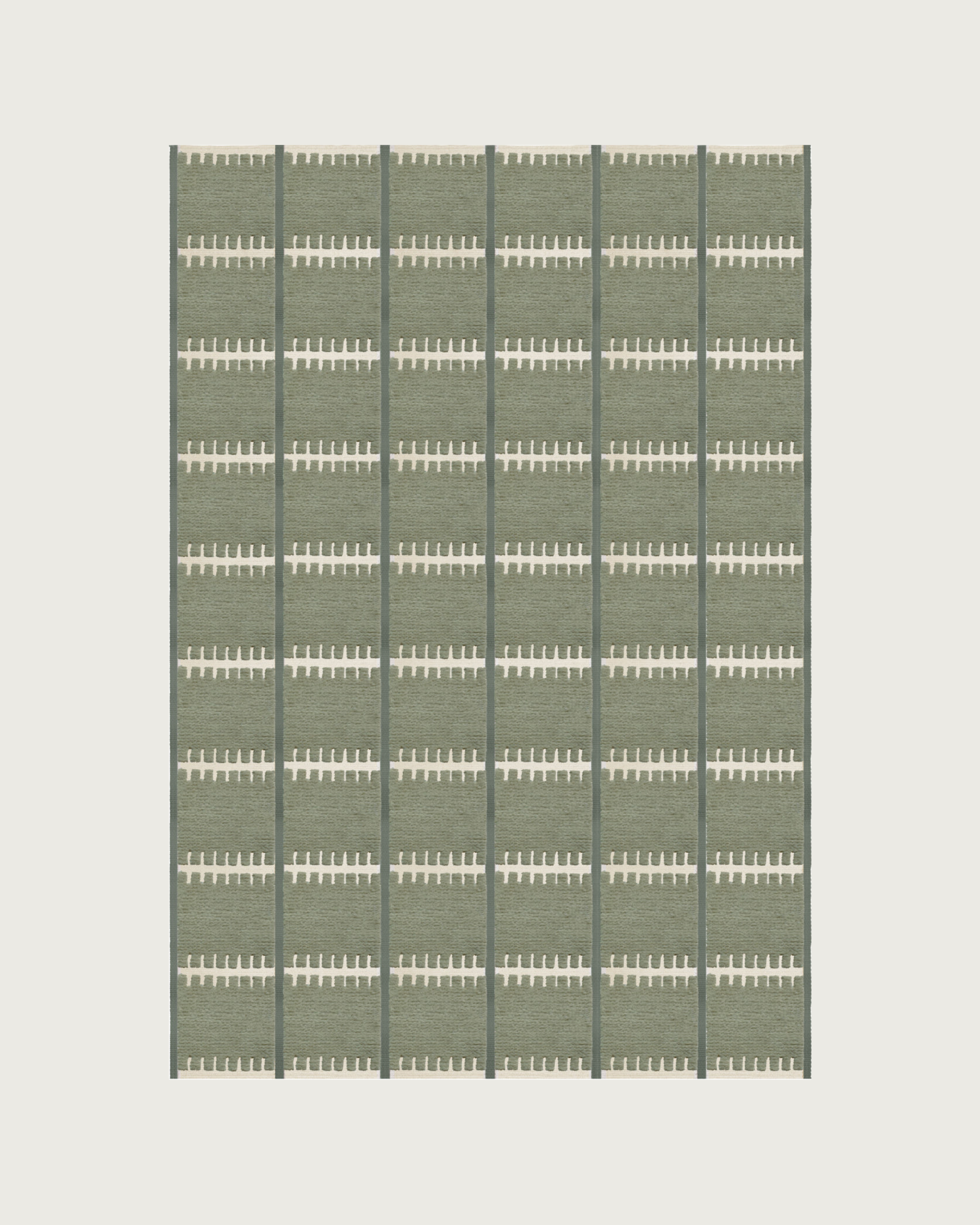 'Lilly' Handwoven Rug in New Zealand Wool, Green