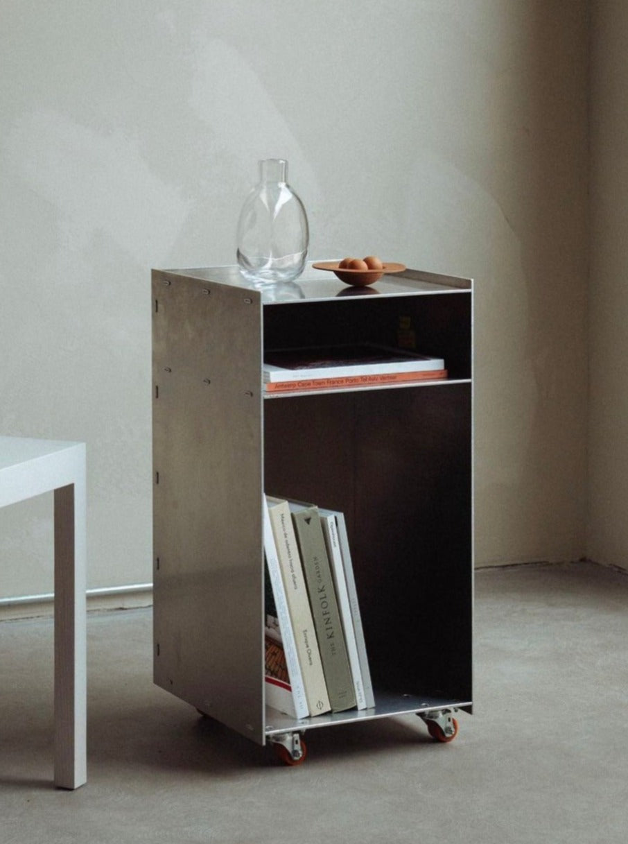 Rivet Cart with durable steel construction and adjustable shelves