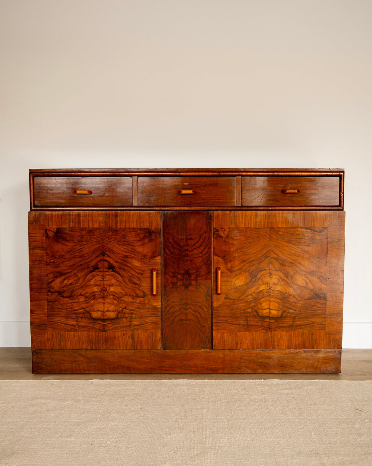 1930s Art Deco Burr Walnut Sideboard by Maud Vaughan | The Oblist