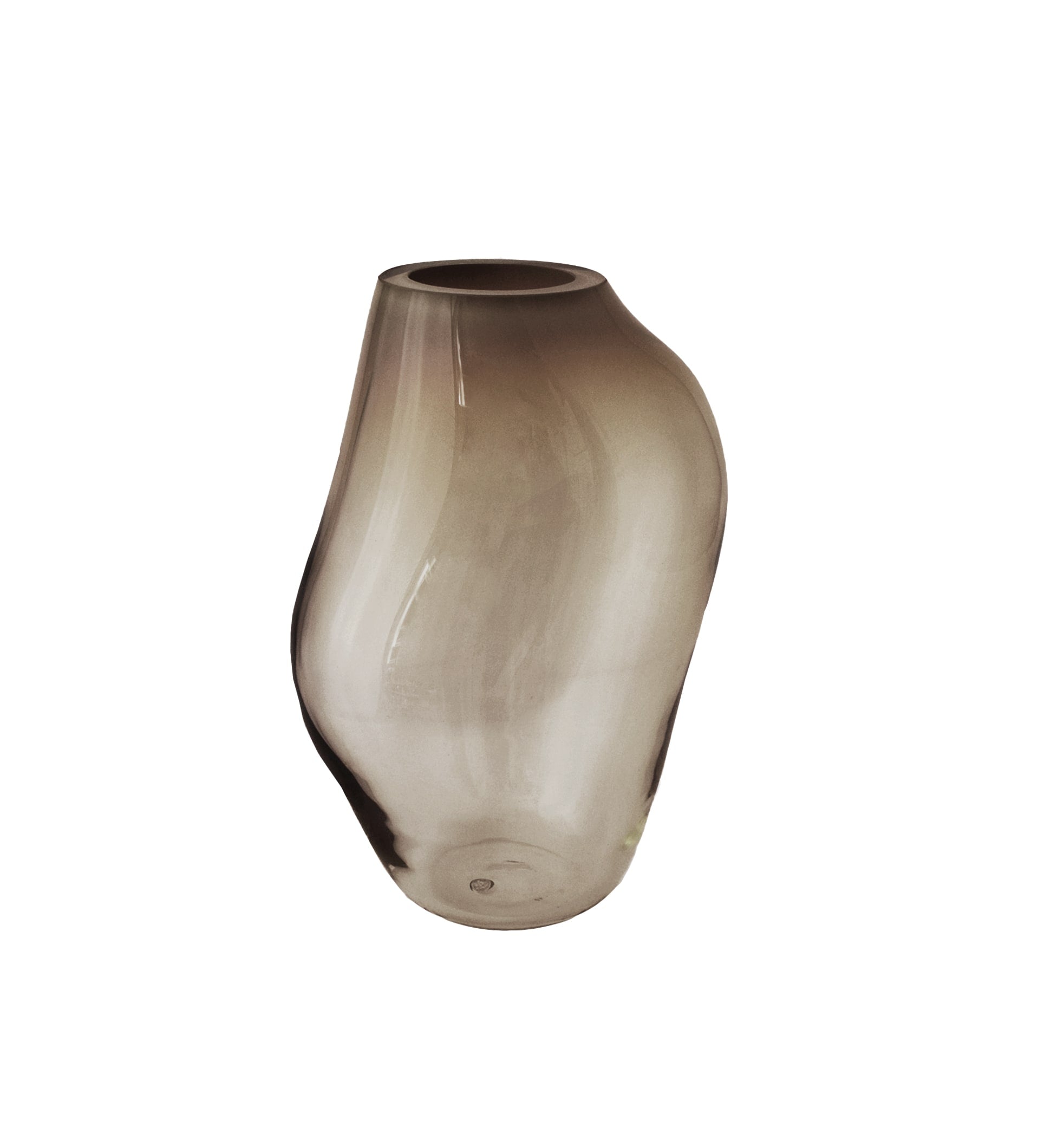 SUPERNOVA IV vase - size M (H: 36cm) — clear glass with curved shape