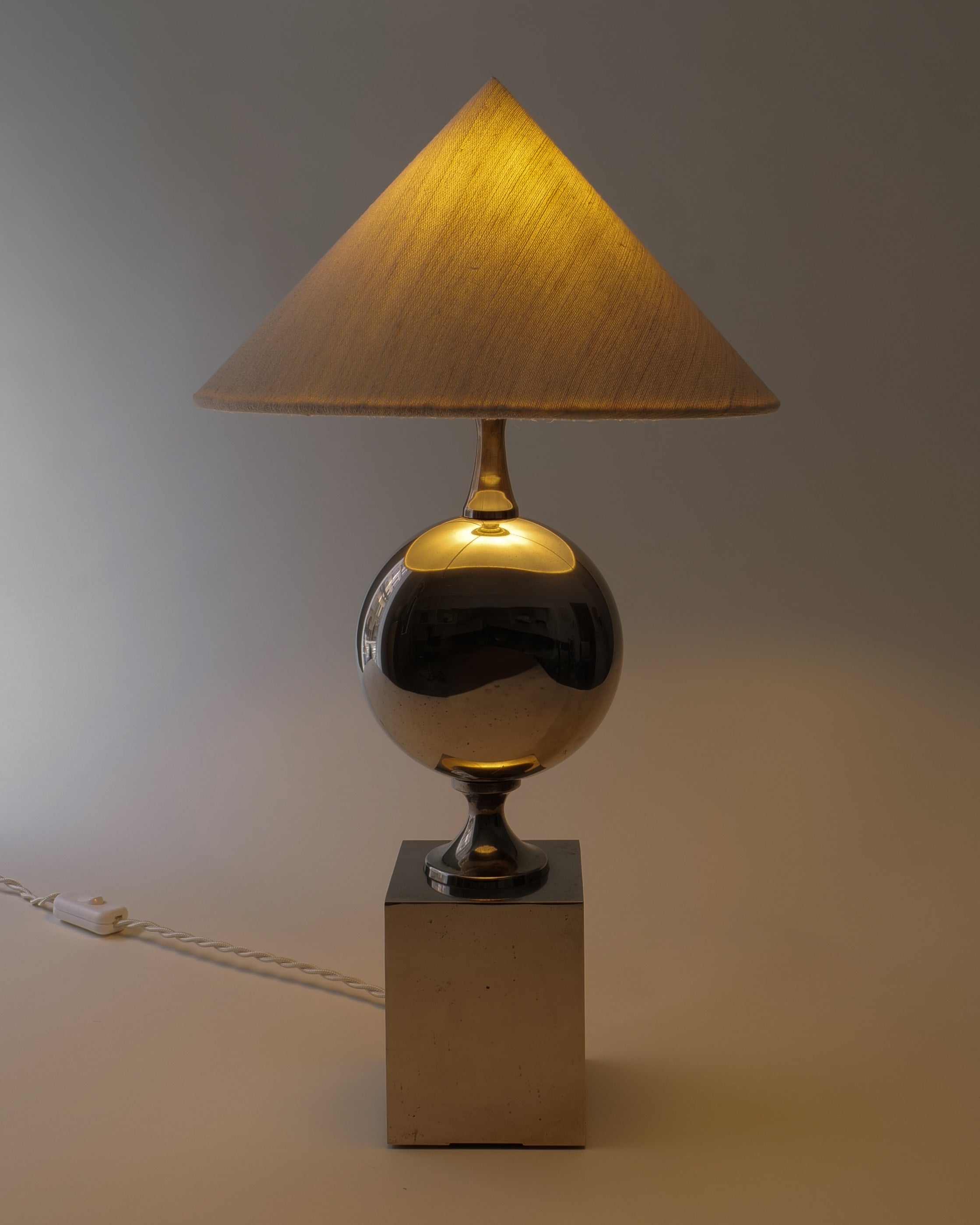 Philippe Barbier Chrome Table Lamp — detail view