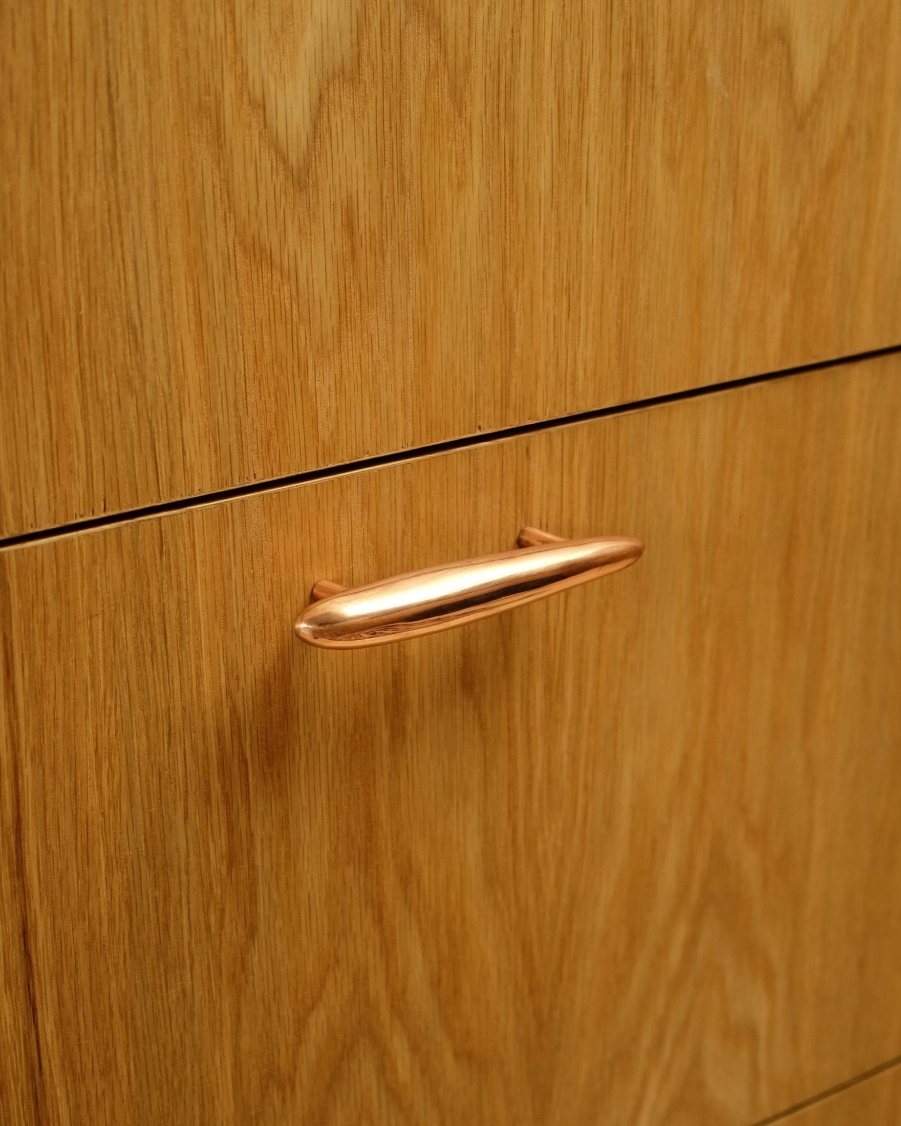 MOMI Cabinet Pull by Maha Alavi | The Oblist — handcrafted copper finish