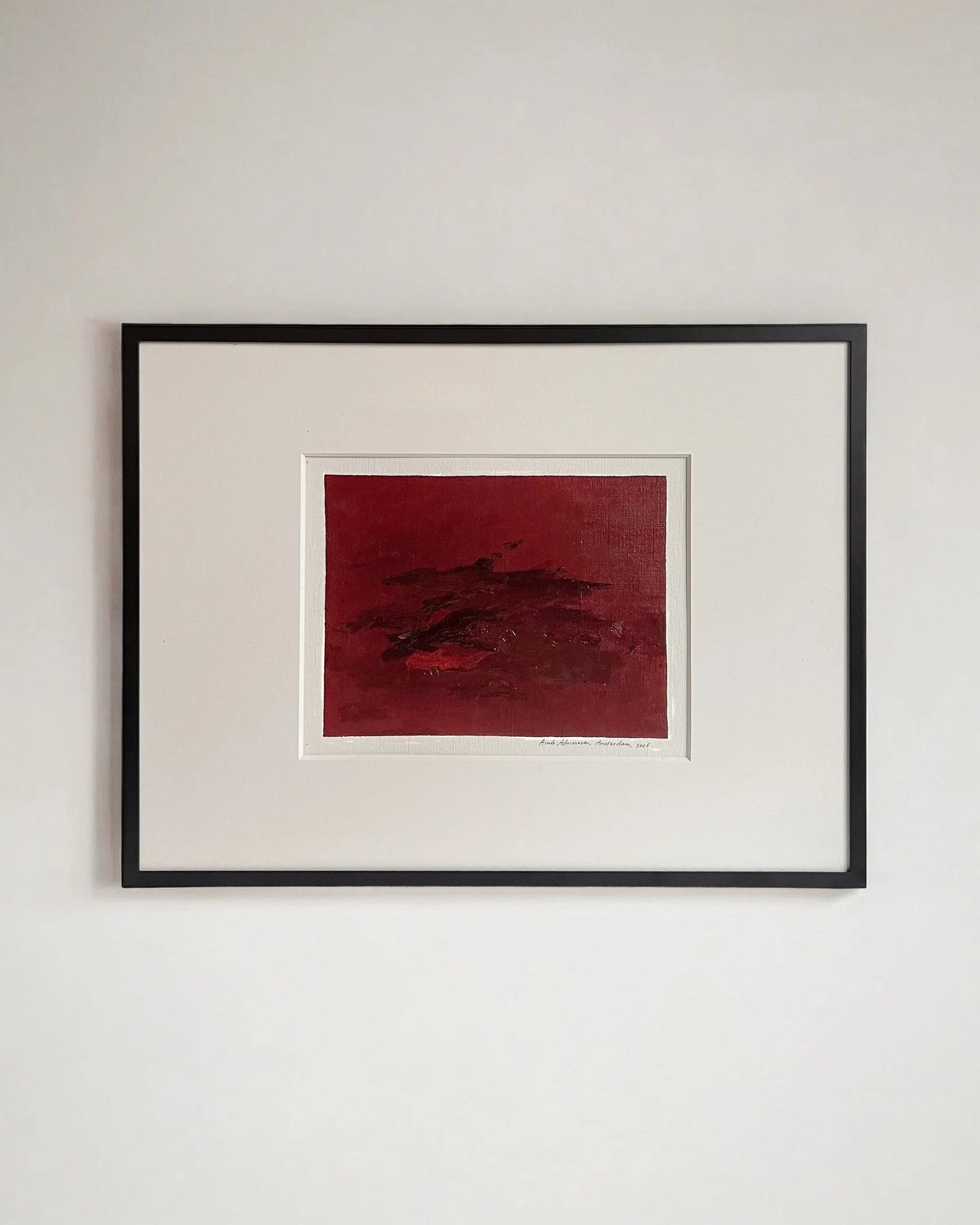 Oil Painting on Paper - 18 (2026) by Aimée Adriaansen | The Oblist — red tones, contemporary art