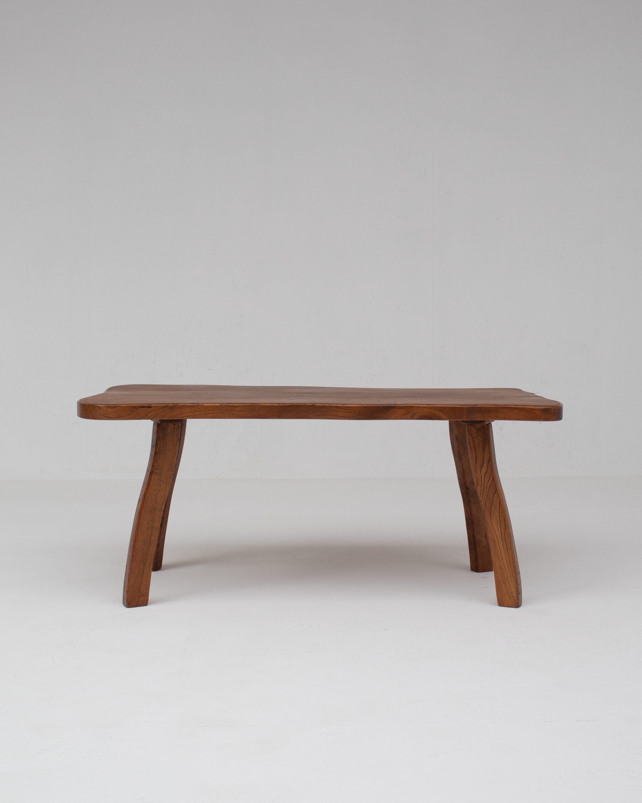 Handcrafted Sculptural Brutalist Solid Elm Side Table — lifestyle setting