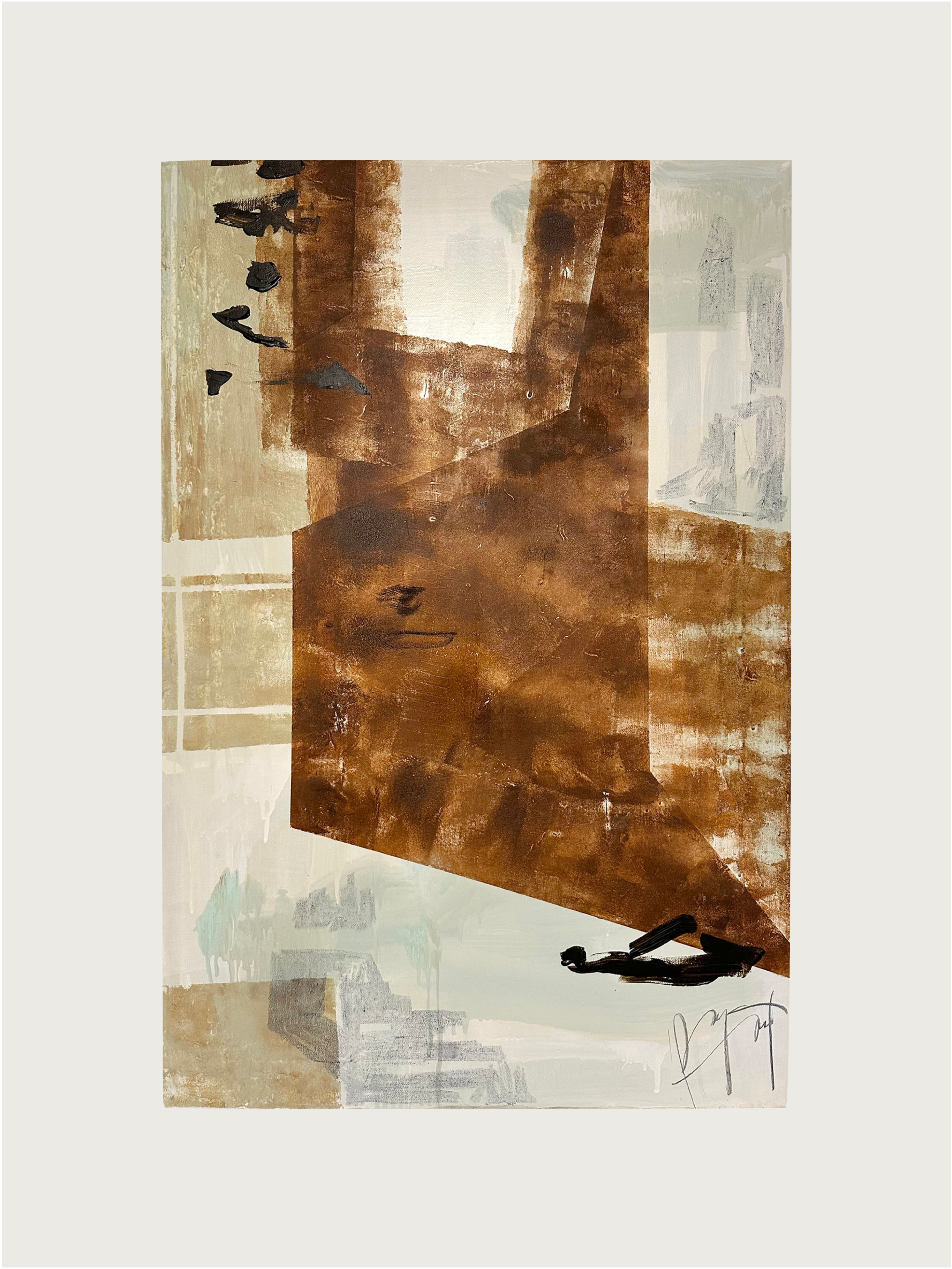 Niágara' Painting by Paula Piquet | The Oblist — modern abstract art in earthy tones