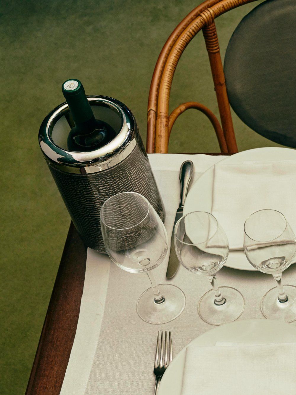 Wine Cooler in Burnished White Bronze by zanetto | The Oblist — handcrafted metal design
