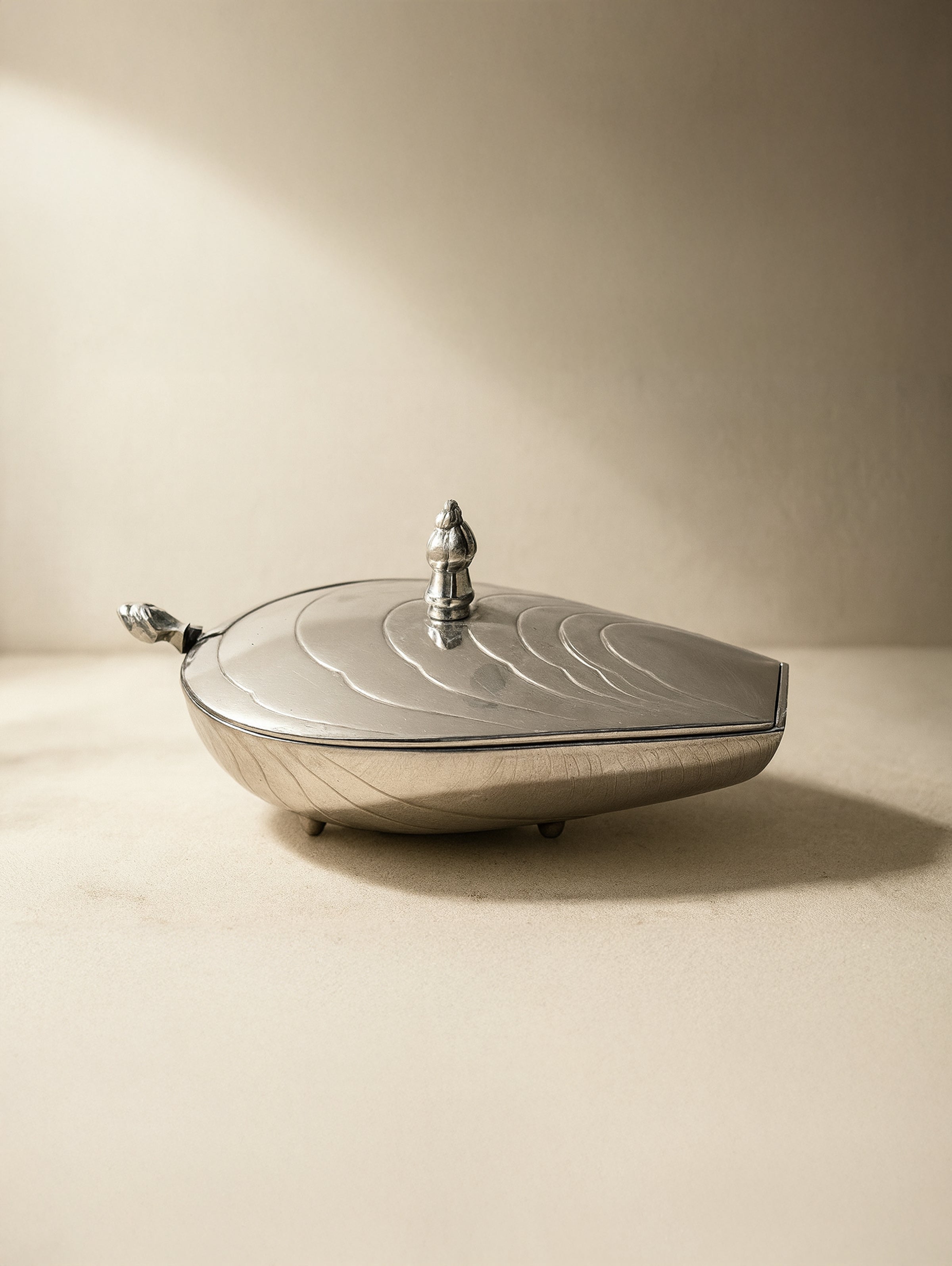 Silver Plated Caviar Dish in Oyster Shape