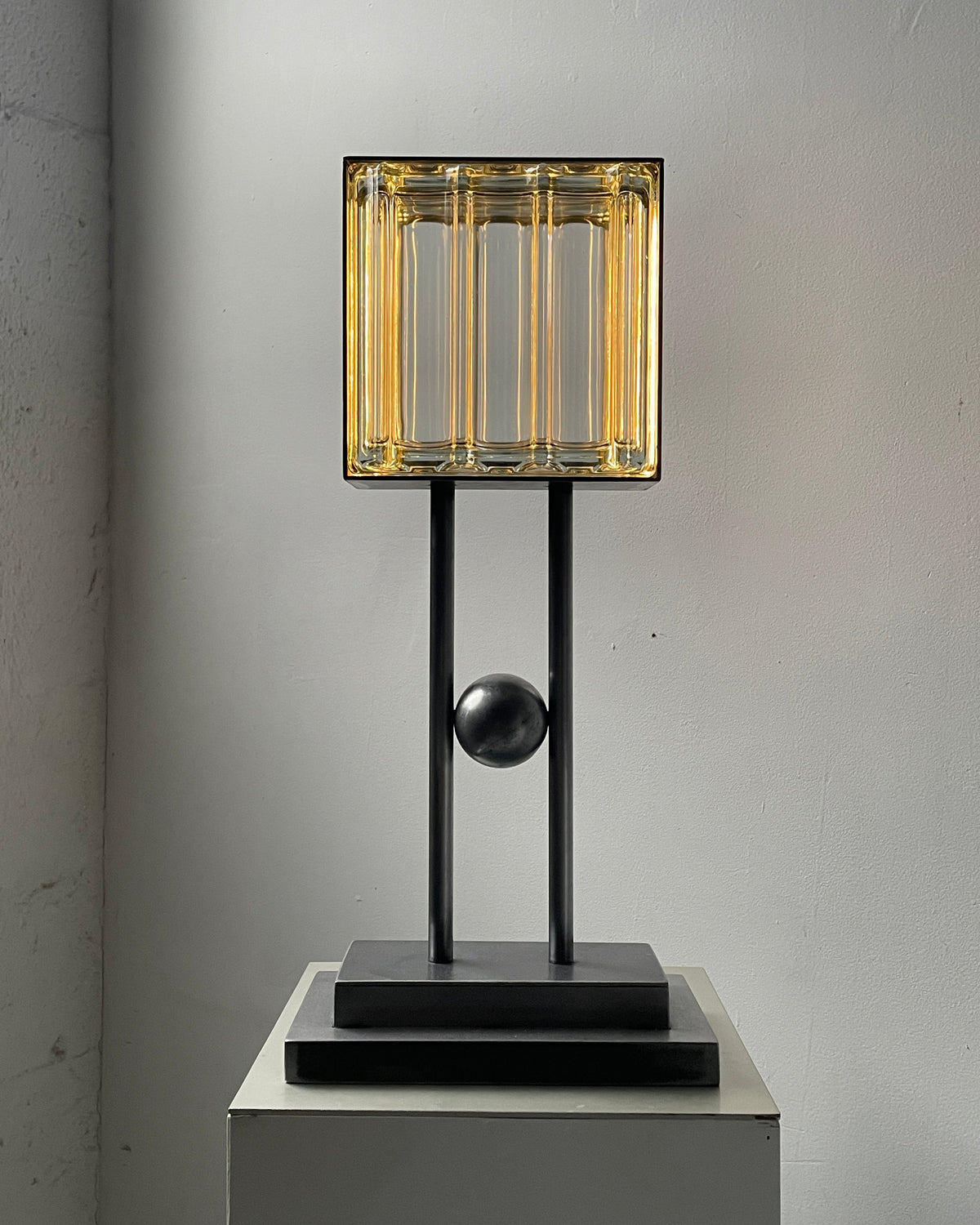 Fluted Glass Block Lamp — detail view