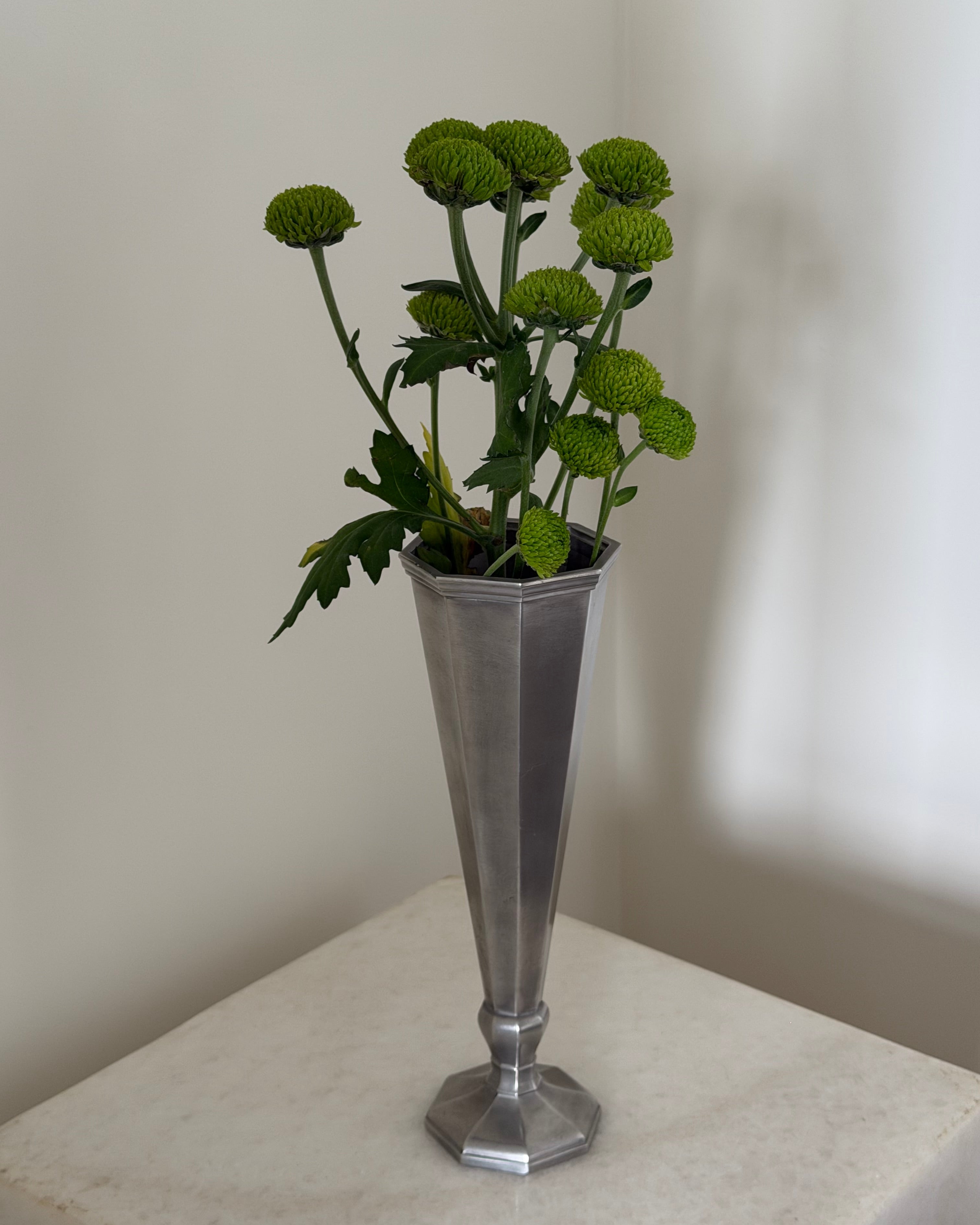 Vintage Gorham Octagon Slender Pewter Art Deco Style Vase — alternate view