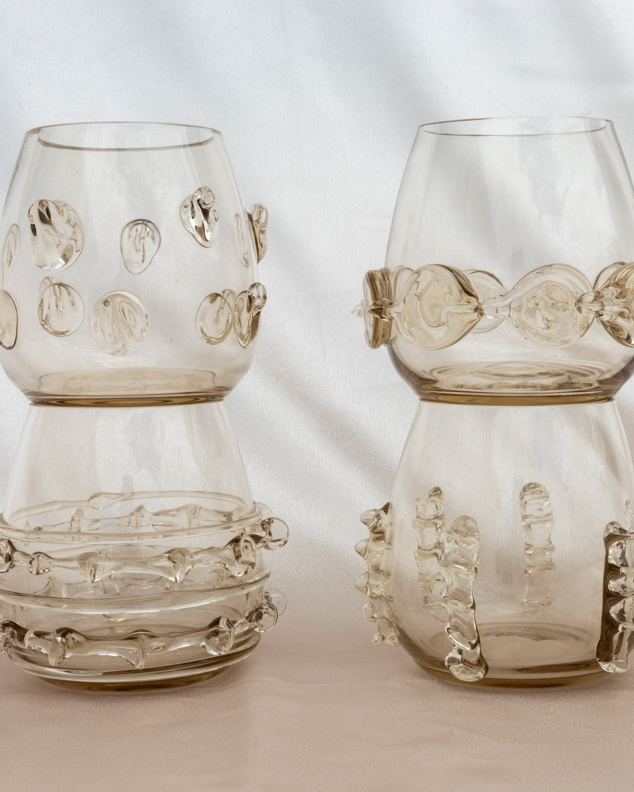 Ensemble de quatre verres soufflés bouche