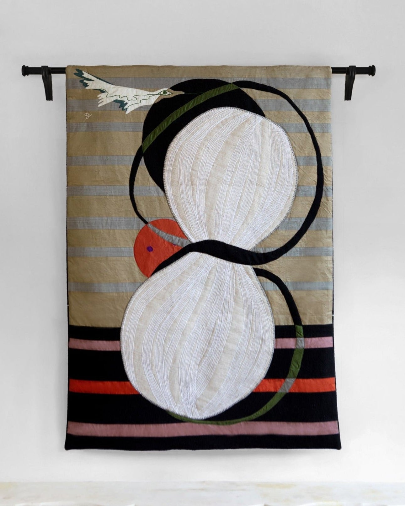 Simple Flight Tapestry by House of Quentin Jones | The Oblist — handcrafted textile, neutral tones