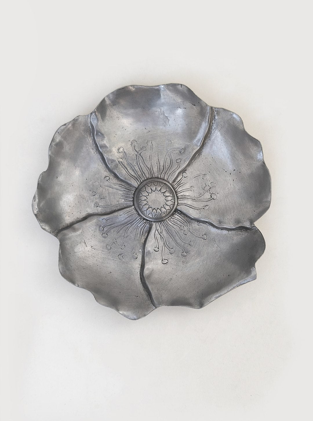 Flower Pewter Vide Poche by Les Objoies | The Oblist — handcrafted pewter, floral design