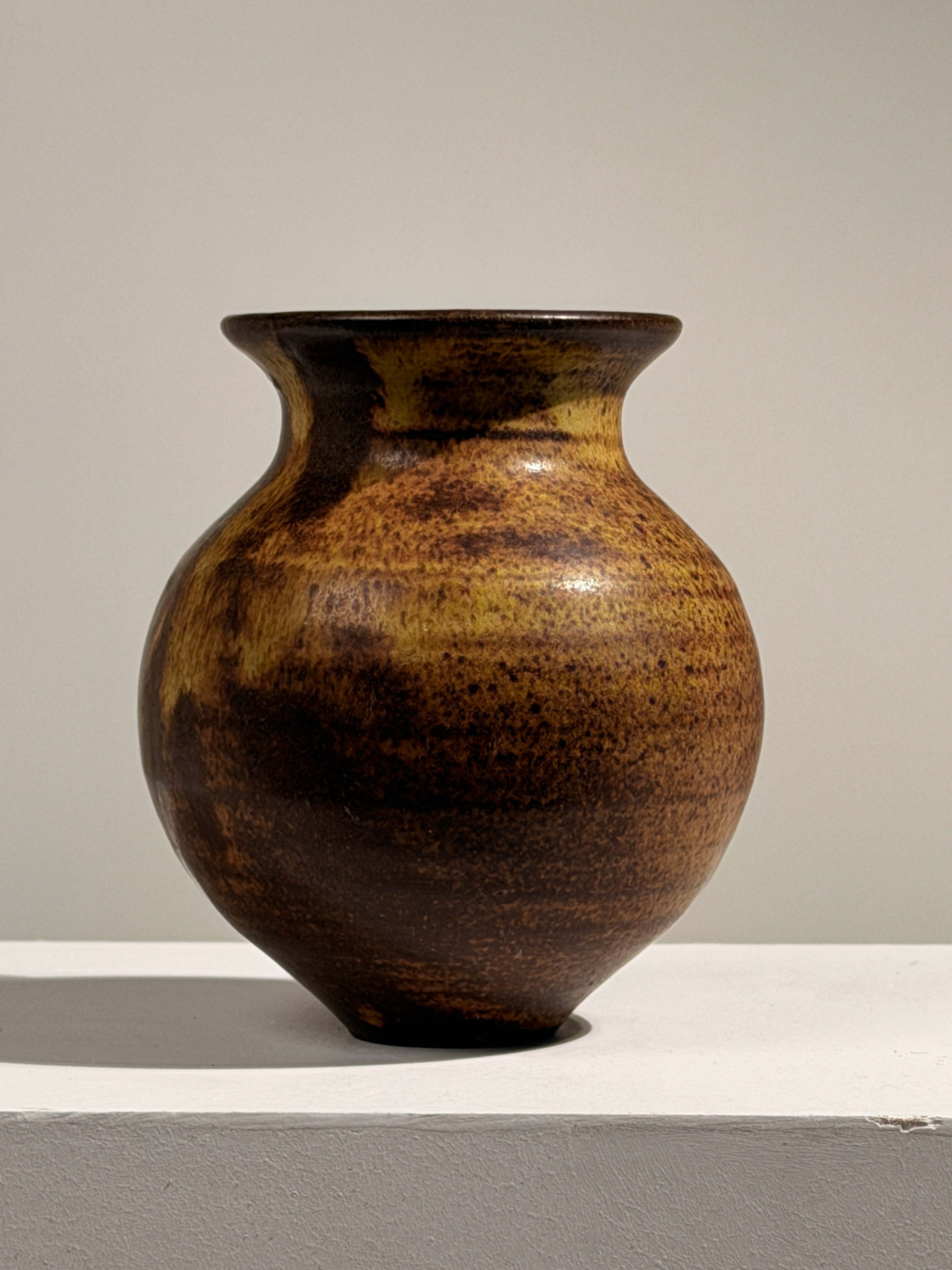 Ovoid ceramic vase, France, 1960 — side angle