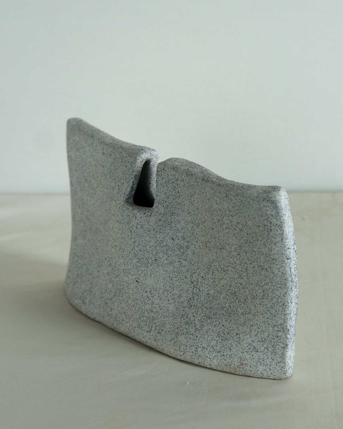 Tsaka Vase Speckled Porcelain — side angle