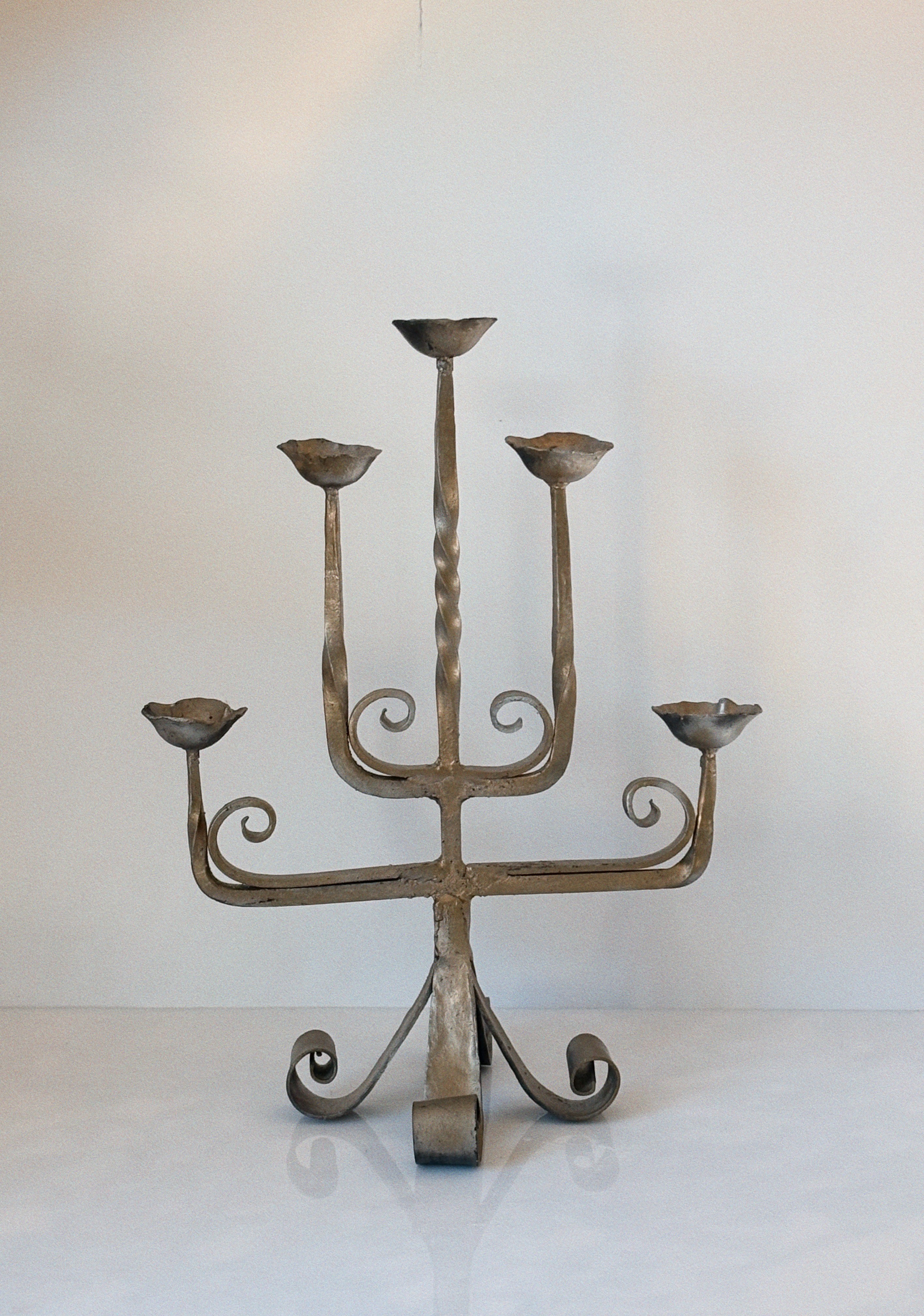 Folk Art 5 Arm Candelabra, Poland by Huerto | The Oblist