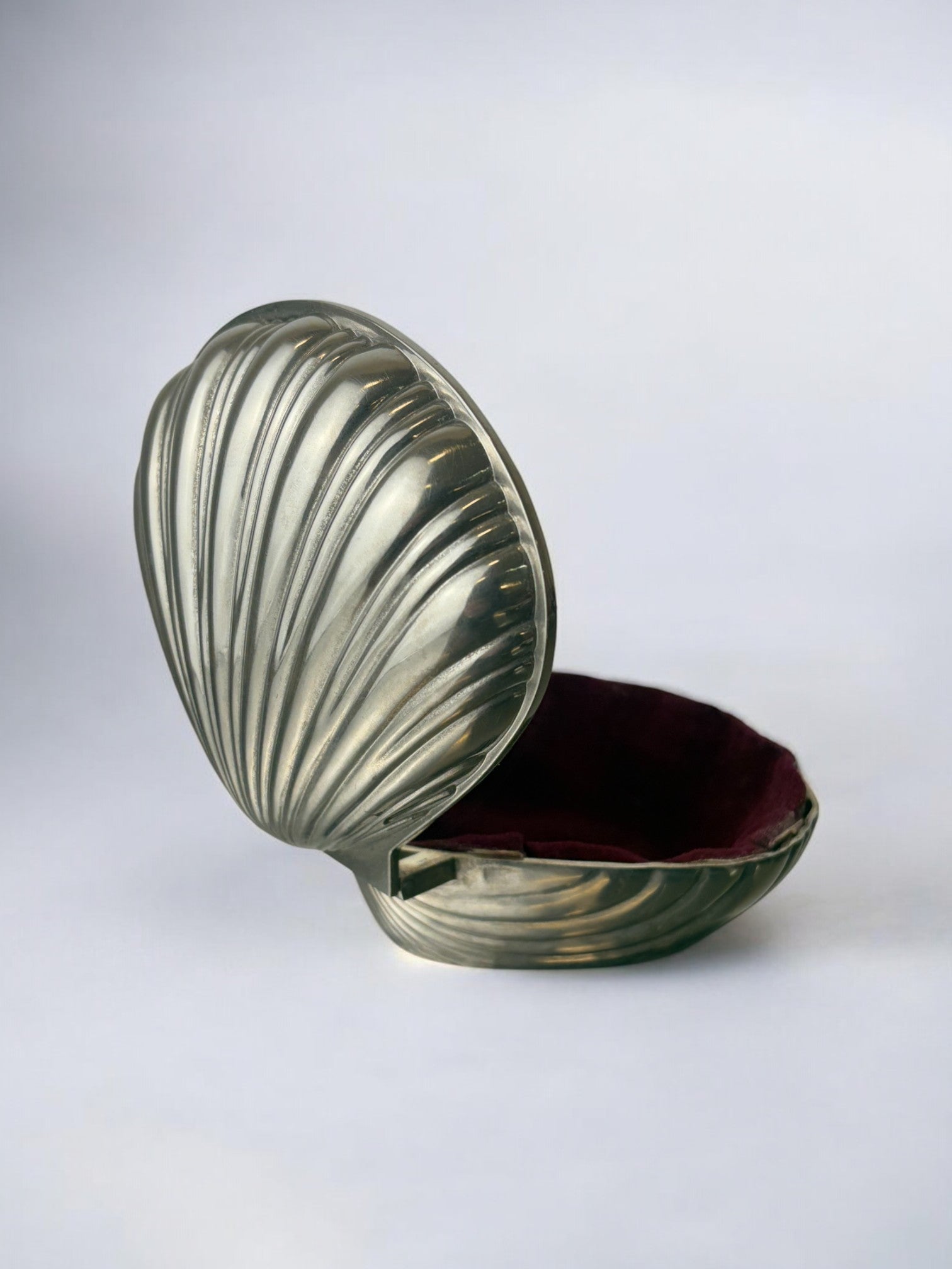 Shell Jewelry Box, Silver Plated, Italy, circa 1980's by Malamar Studio | The Oblist — silver finish, vintage design