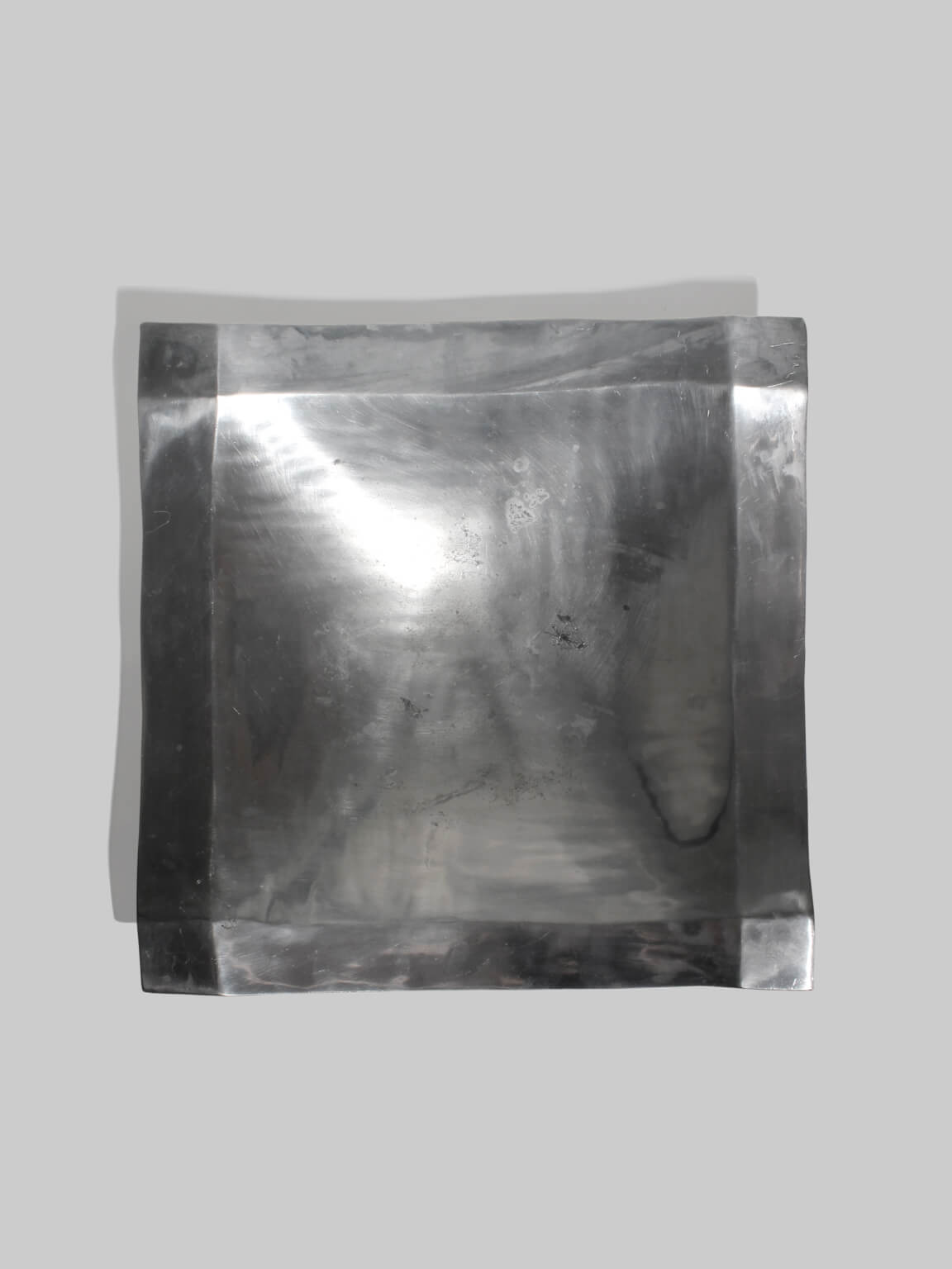 Polished Aluminum Contemporary Square Large Bowl by Vintage Stories | The Oblist