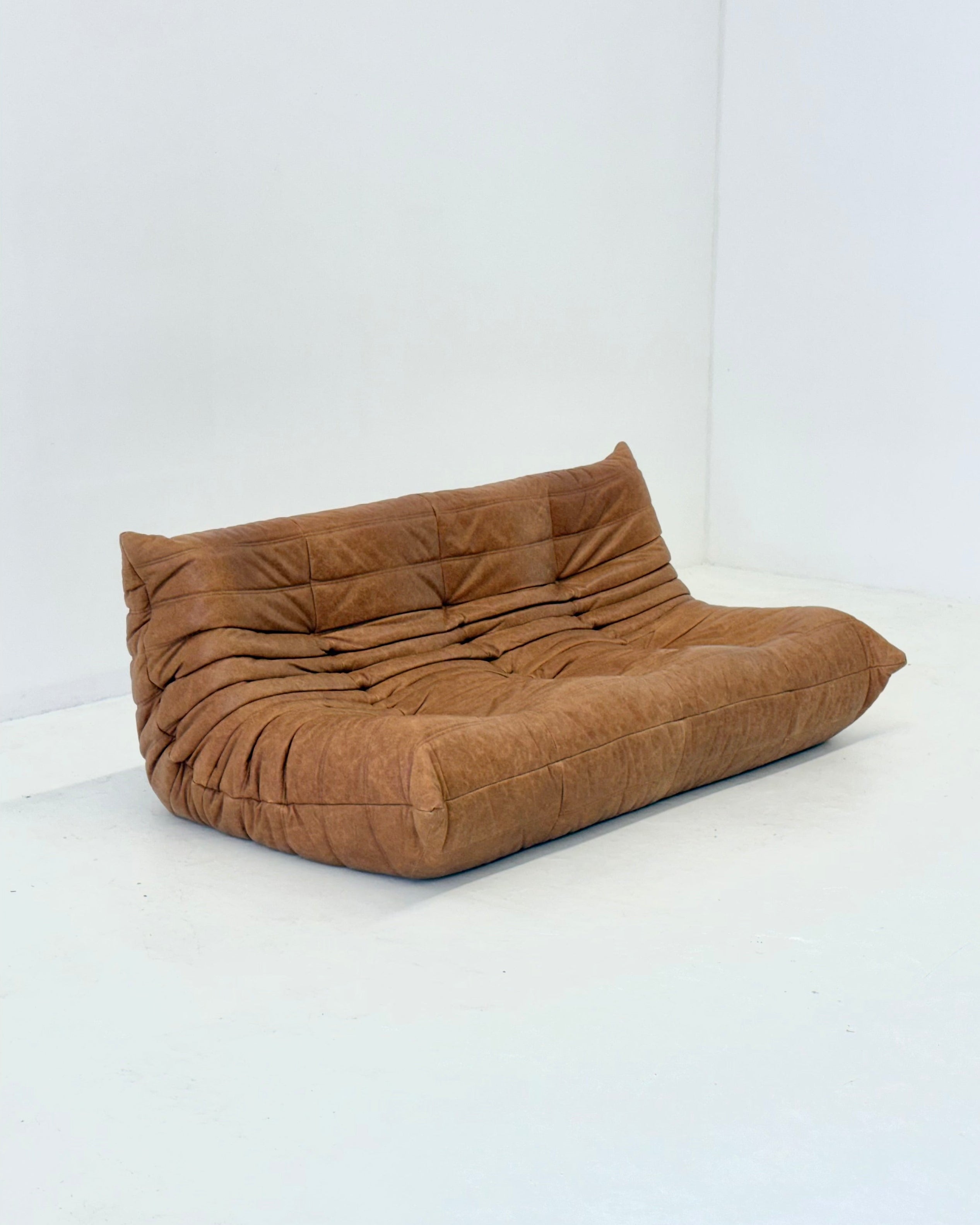 Ligne Roset Togo 3-seater in cognac leather by Wintage | The Oblist