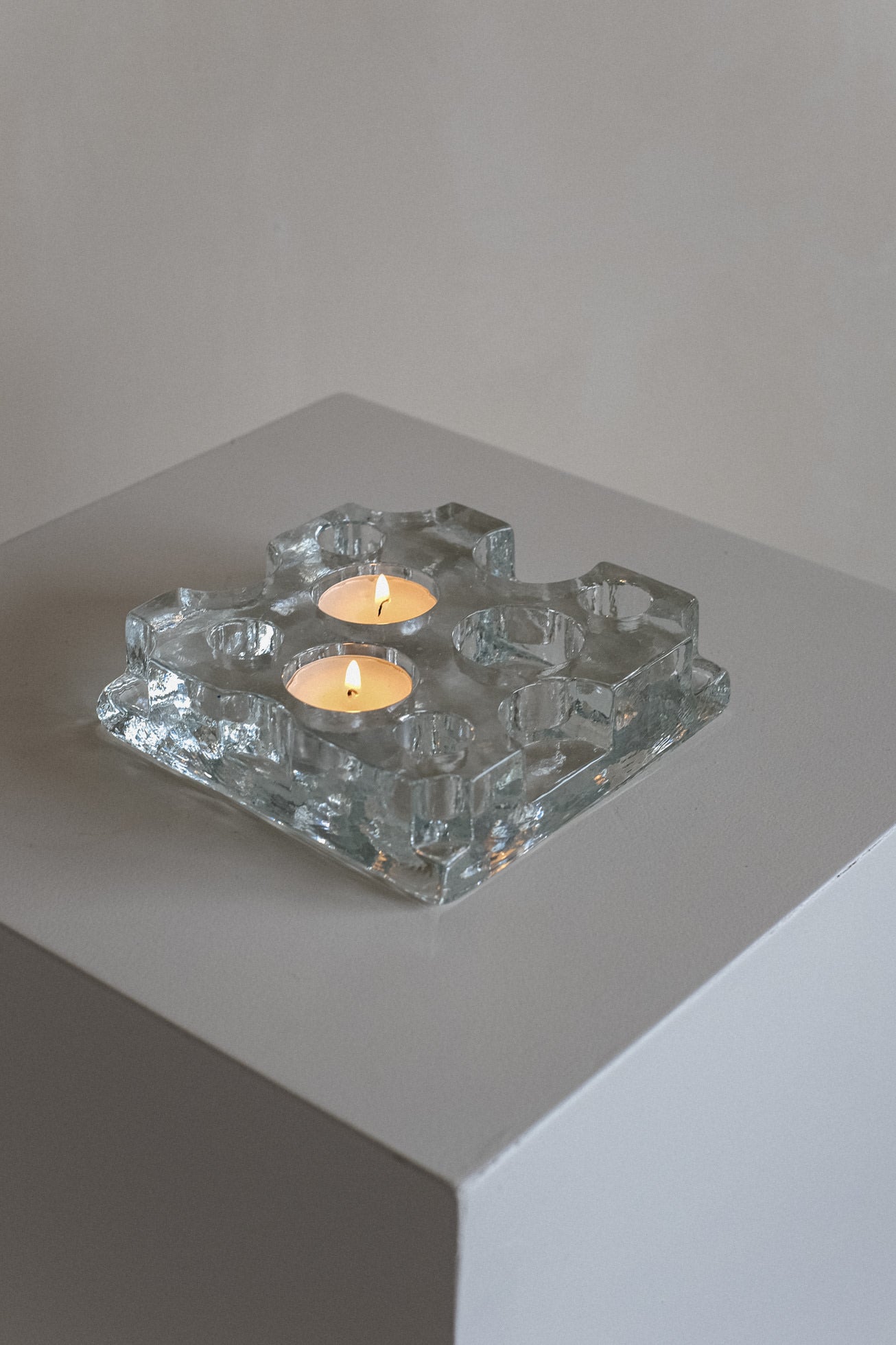 Glass Candle Holder by septembre studios | The Oblist — clear glass, modern design