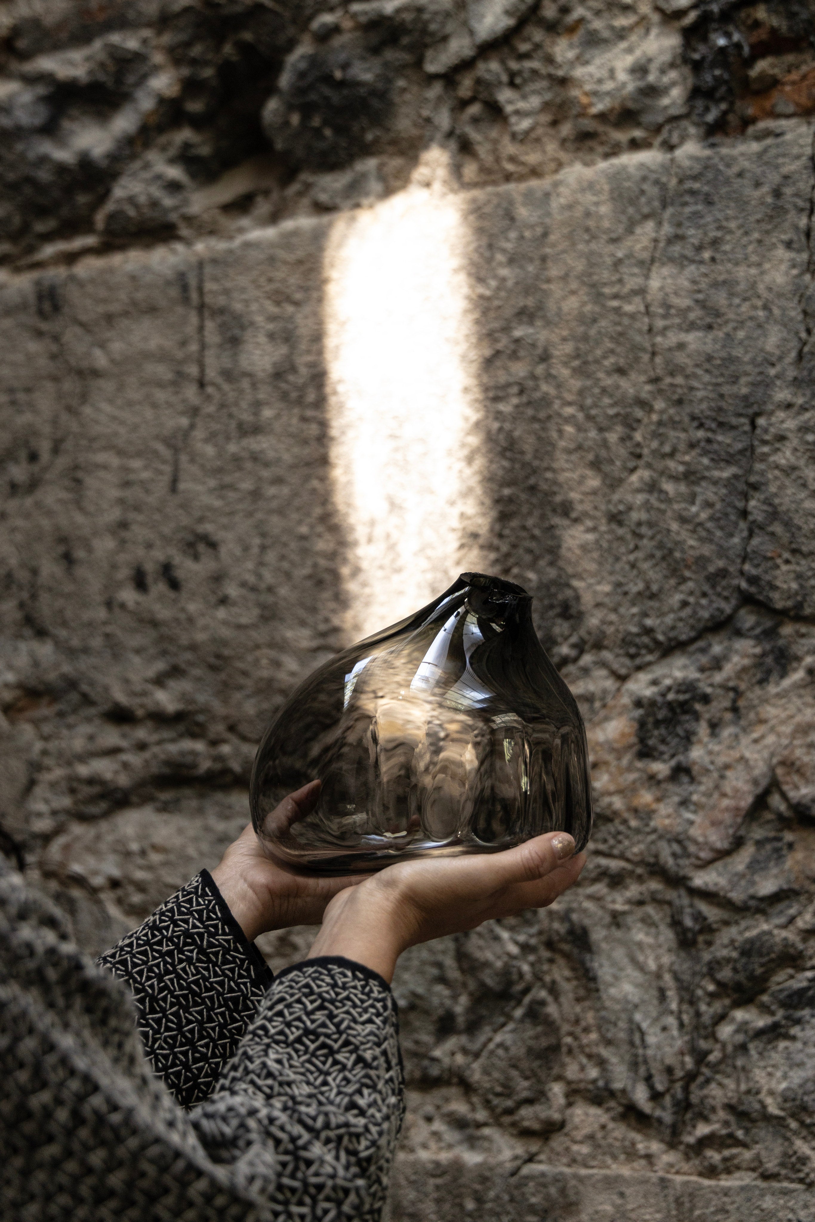 Silice' Collection III, Blown Glass by Peca | The Oblist — smoky gray glass, modern design