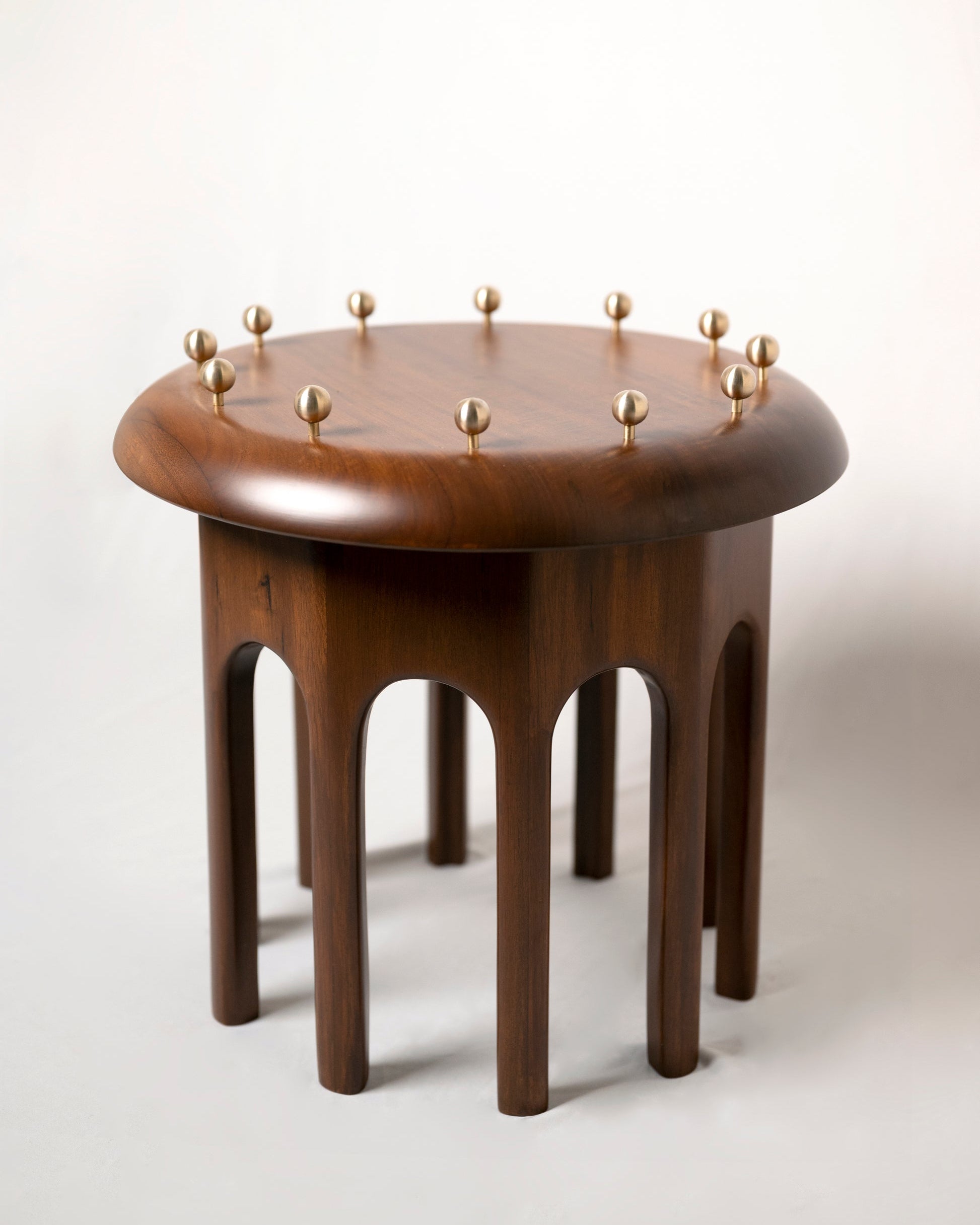 Corona Side Table by Studio Indigene | The Oblist — handcrafted wood with brass accents