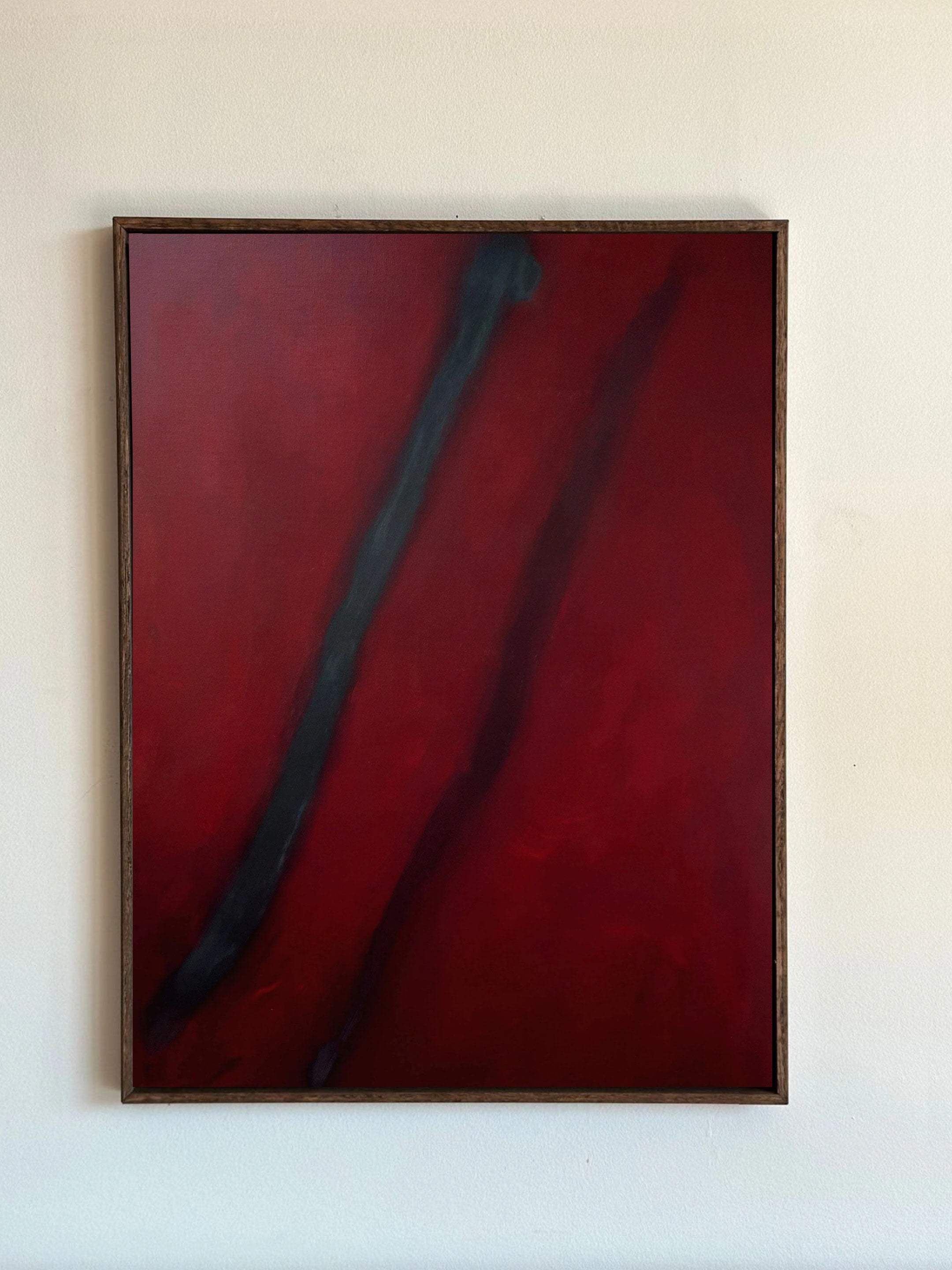 "Two roses on crimson" painting by Yeliza Gevorgyan | The Oblist