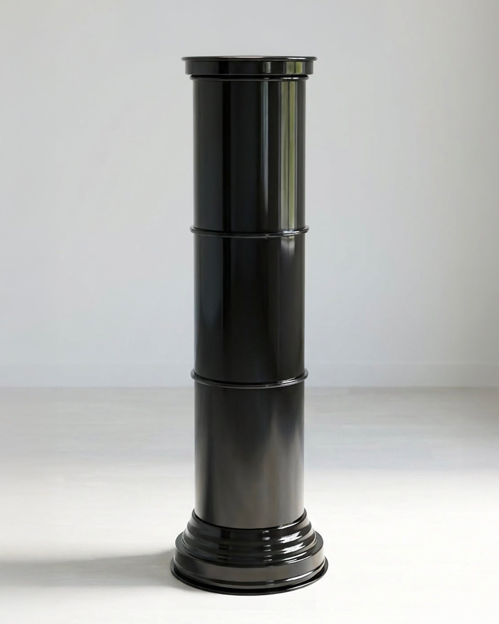 Black Metal Sculptures Column/Pedestal by CASPAL | The Oblist — modern black finish