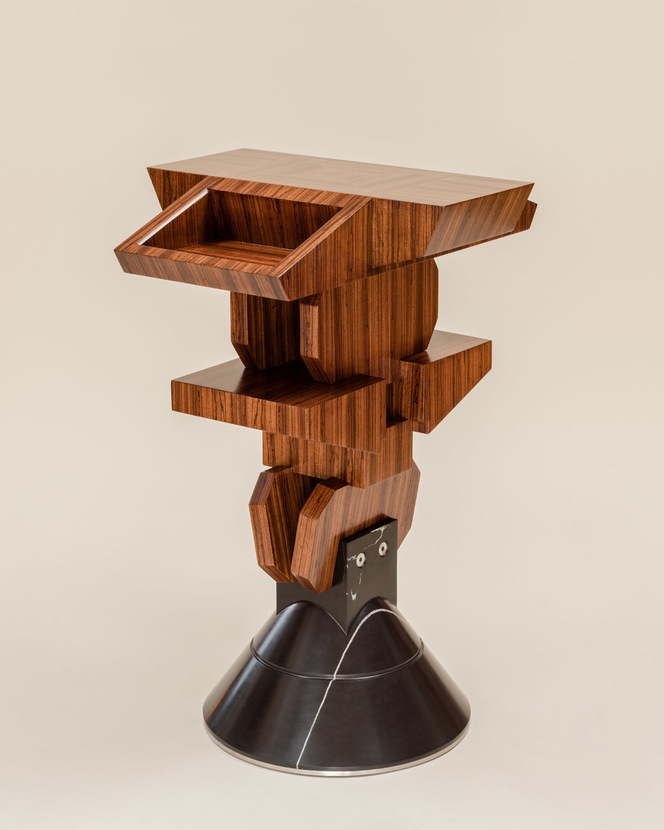 Pyramiss Pedestal Table by Studio Karim Choueri | The Oblist — handcrafted wood design