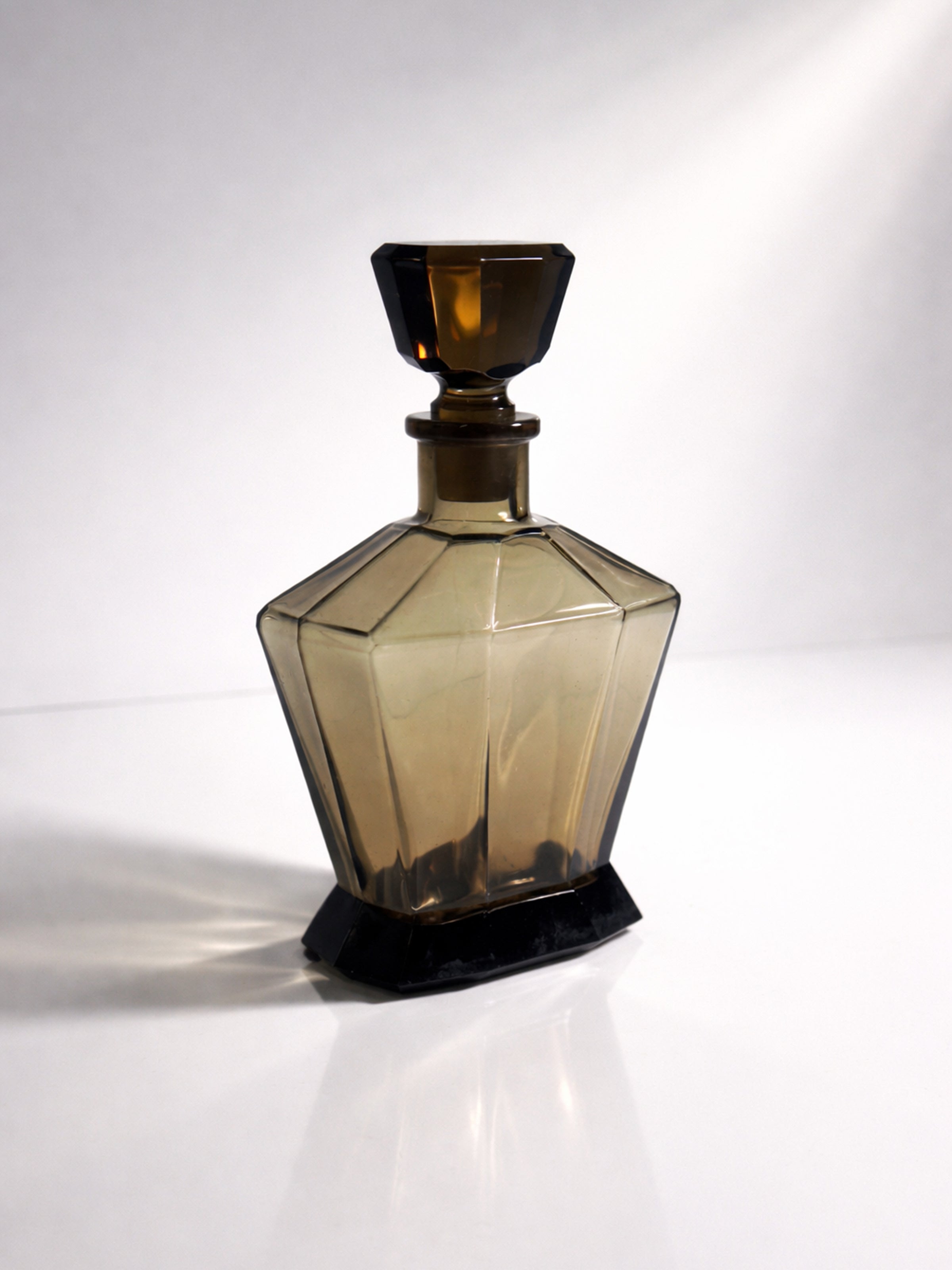 Bohemian Art Deco Decanter - 1930s by Dodo Vintage | The Oblist — amber glass, vintage design
