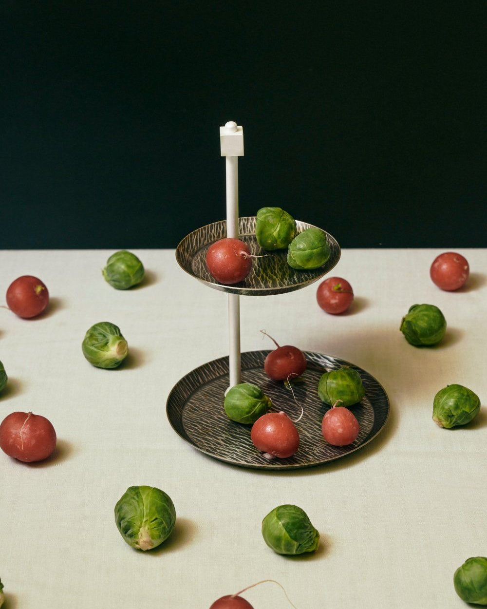 Cake Stand in Burnished White Bronze by zanetto | The Oblist — handcrafted metal design