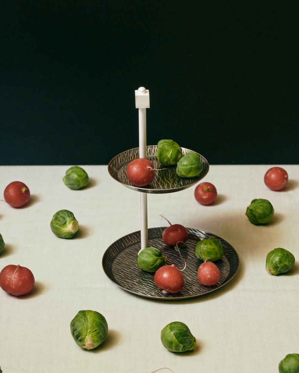 Cake Stand in Burnished White Bronze