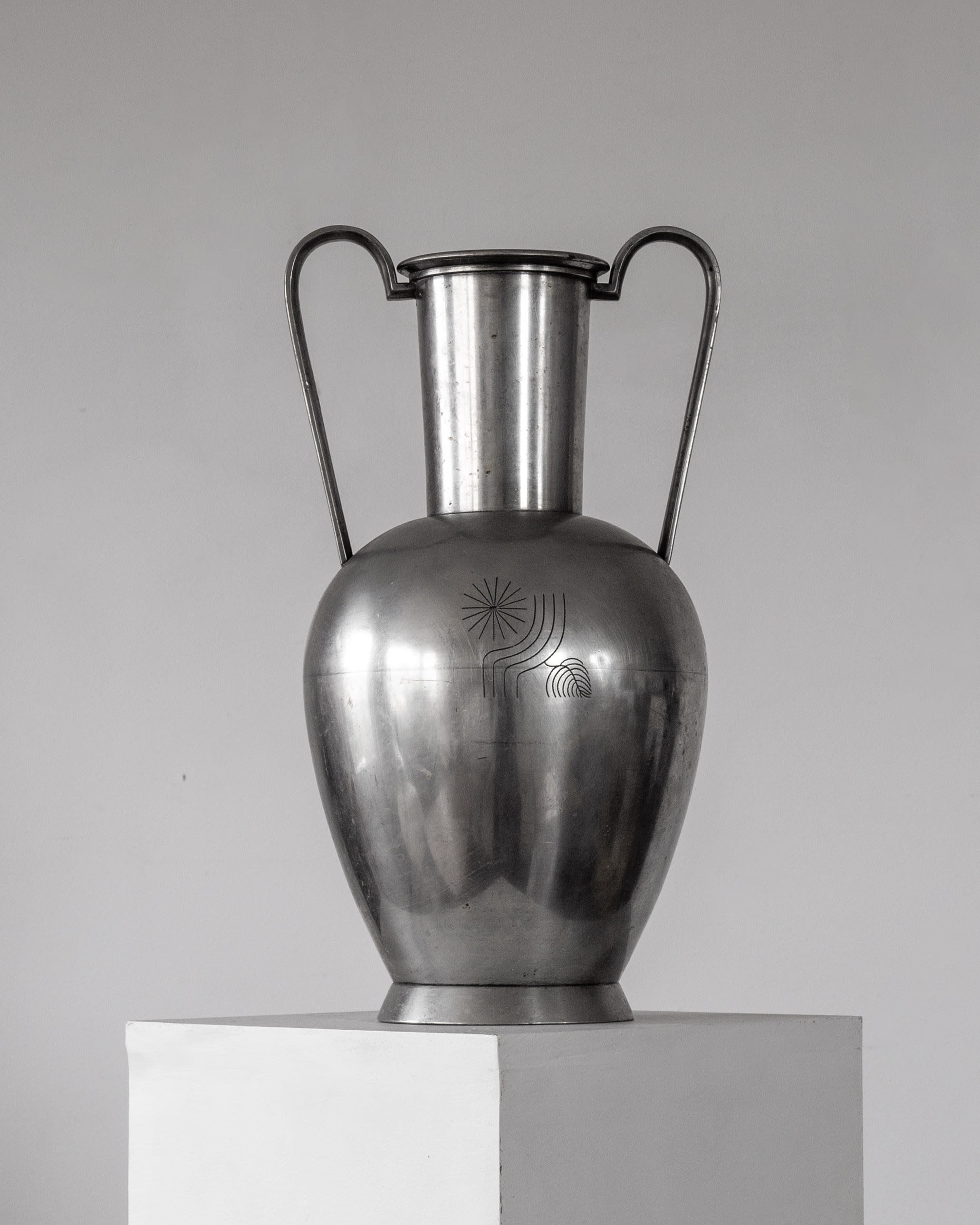 Large Modernist Pewter Amphora, 1930s