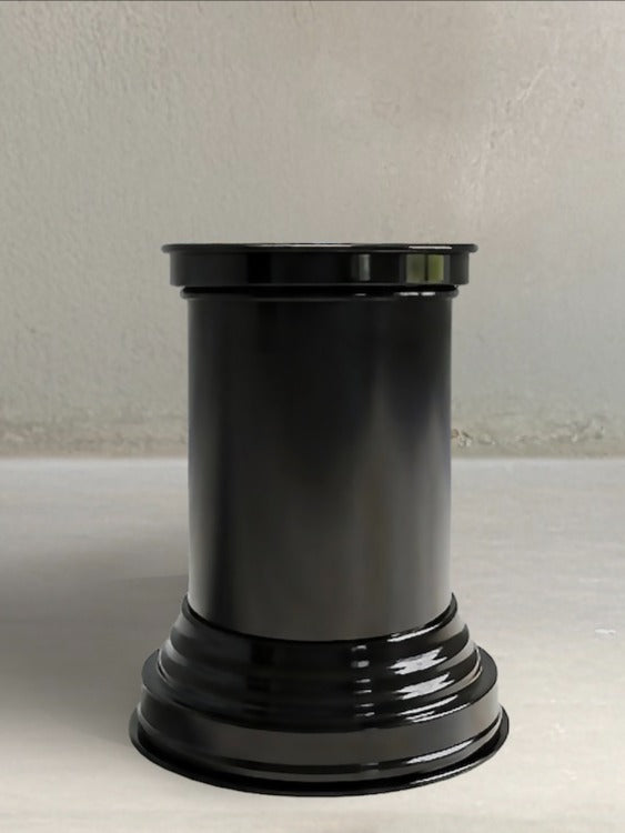 Small Glossy Black Metal Coffee Table in Aluminium by CASPAL | The Oblist