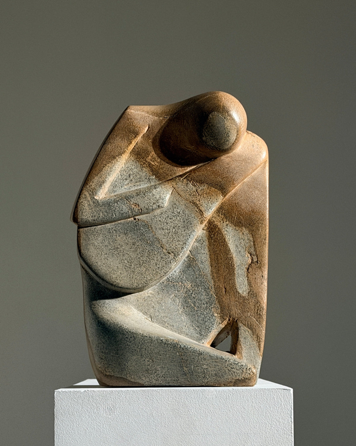 "The Mandolin Player" abstract stone sculpture, France, 1950s. by Figuresdesign | The Oblist