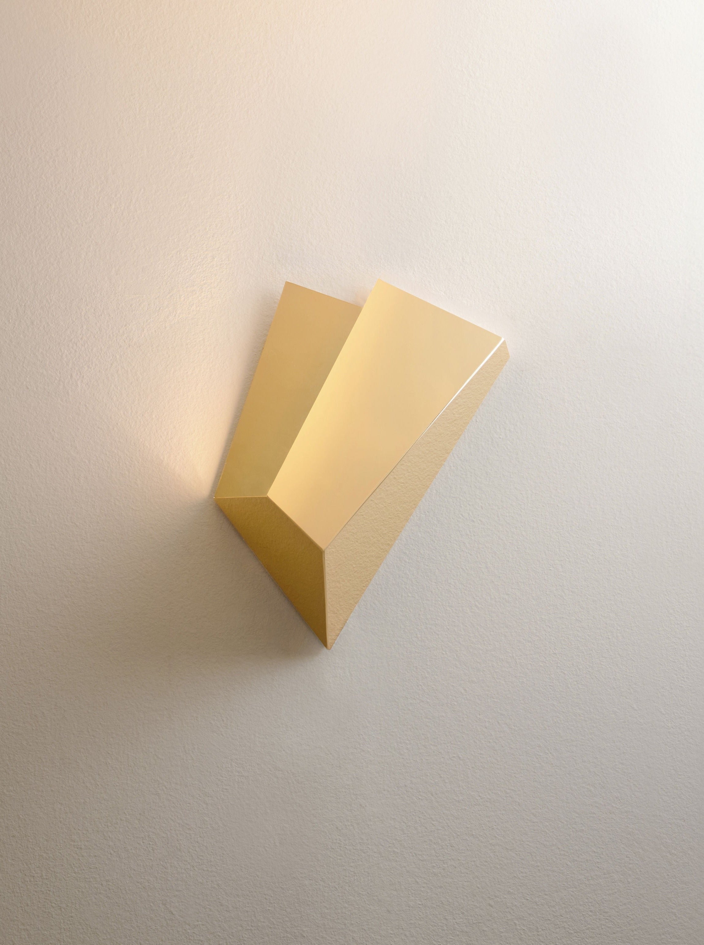 Katoptris Gold Wall Light — side angle showing reflective gold finish