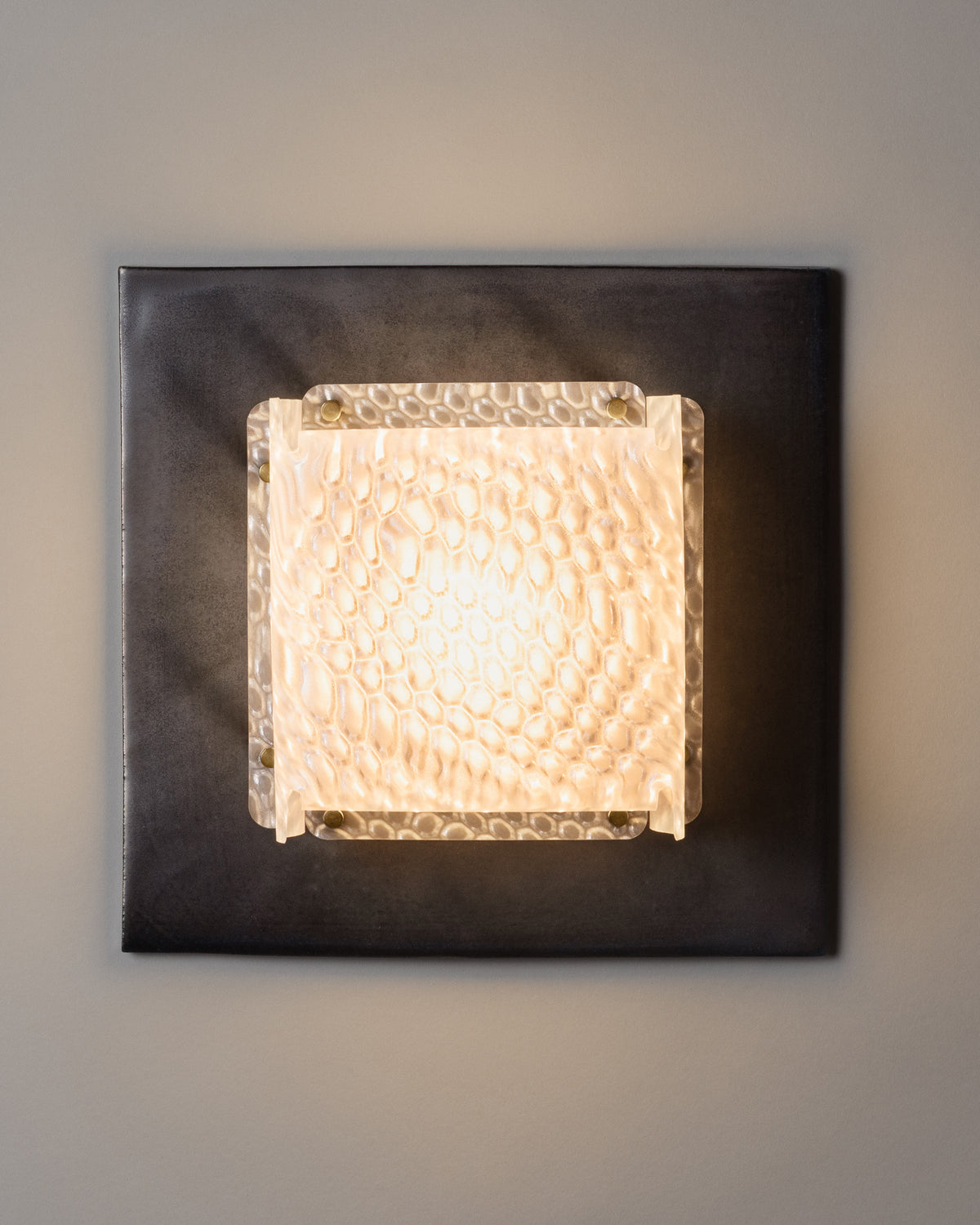 Field Square Sconce, Graphite / Prism — detail view