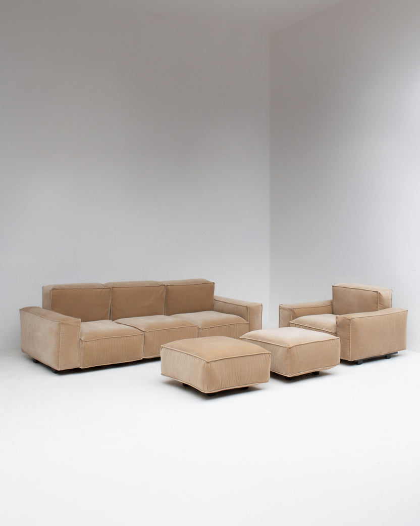 Marenco Marechiaro Modular Sofa Set for Arflex by Malata Antwerp | The Oblist — beige fabric upholstery