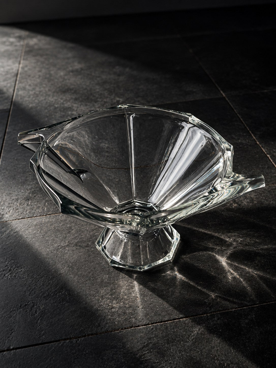 Slovak Art Deco Pedestal Glass Fruit Bowl - 1930s by Dodo Vintage | The Oblist