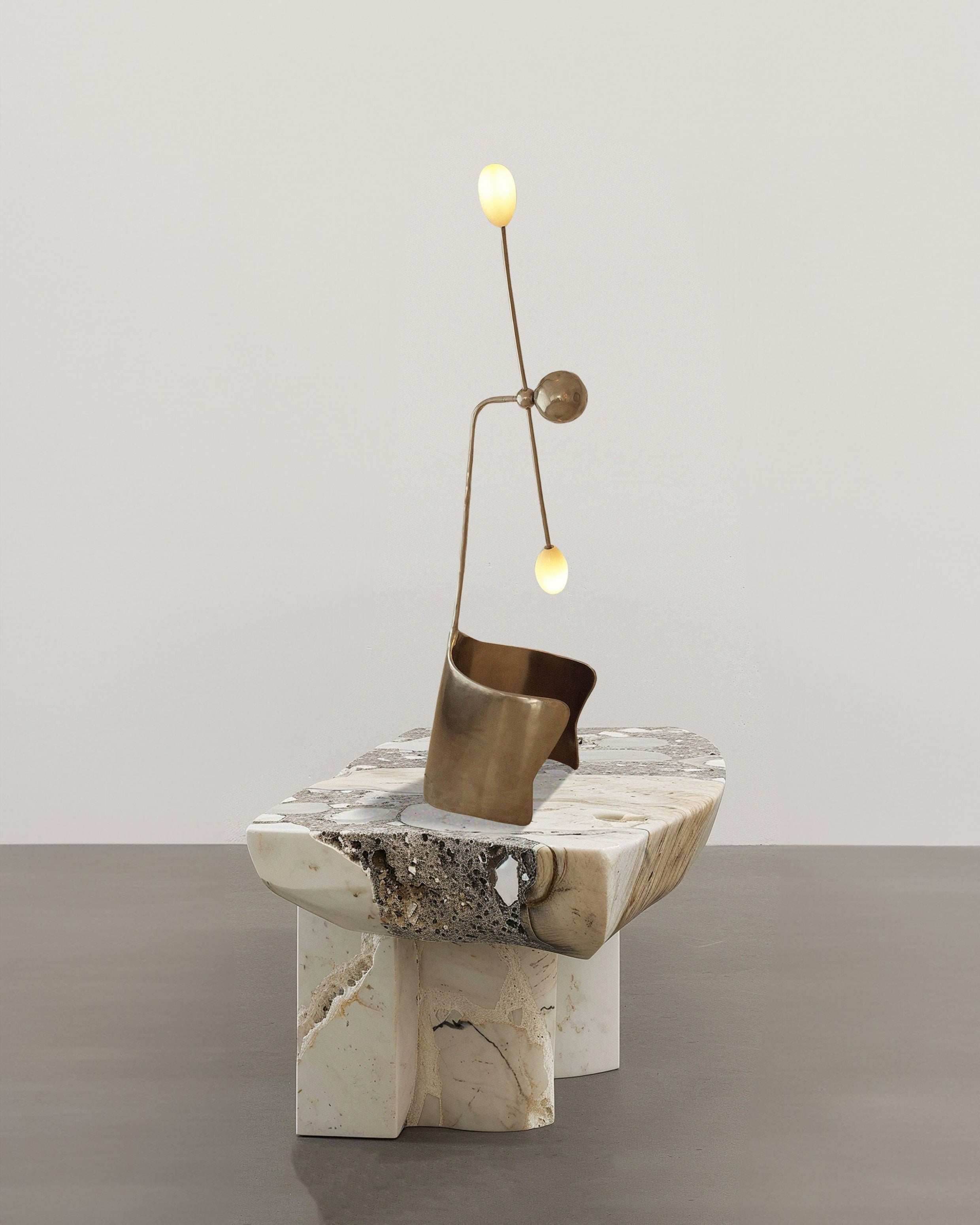 The MOULIN Table Lamp in Polished Stainless Steel